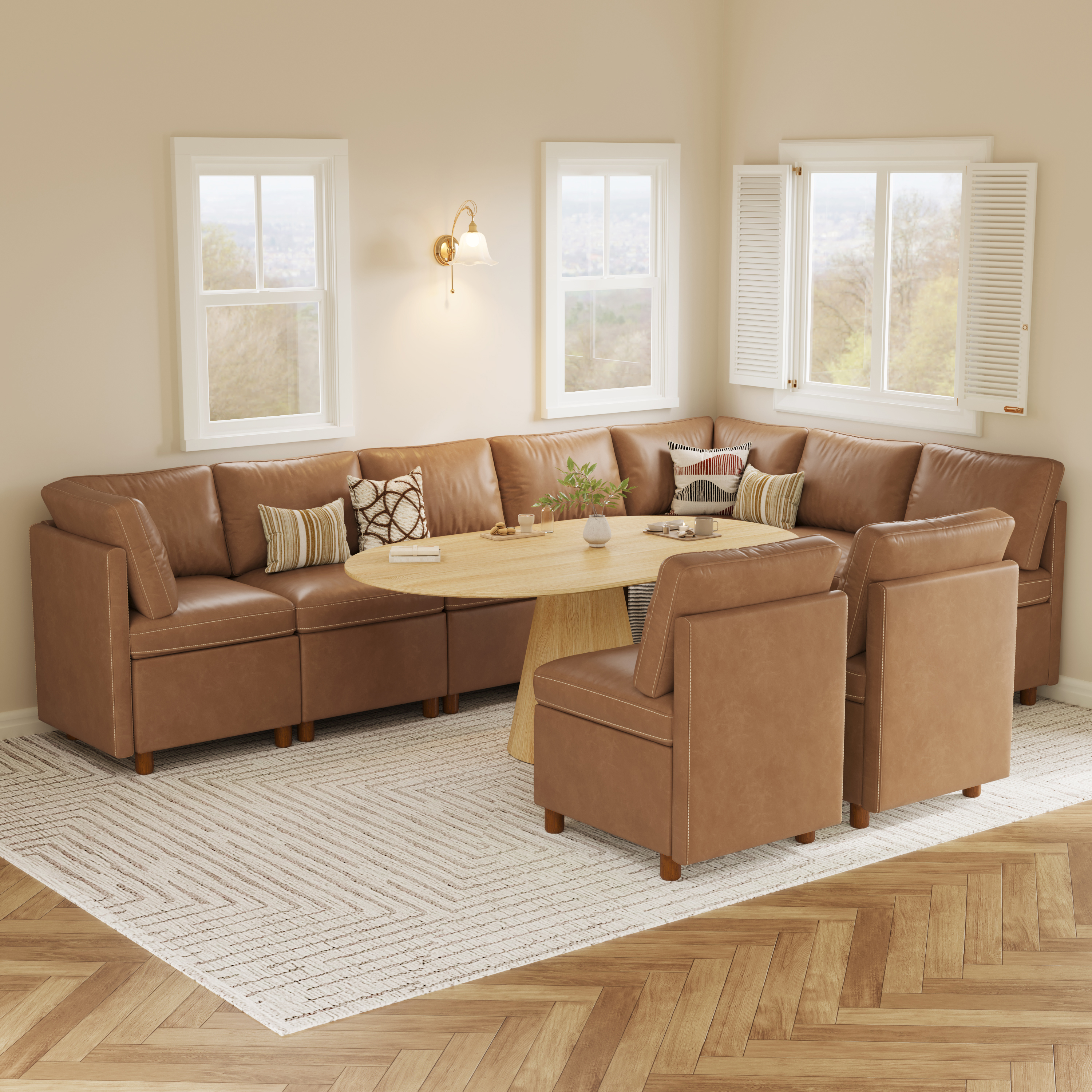 Aura 9-Seat U-Shaped Breakfast Nook with Hidden Storage