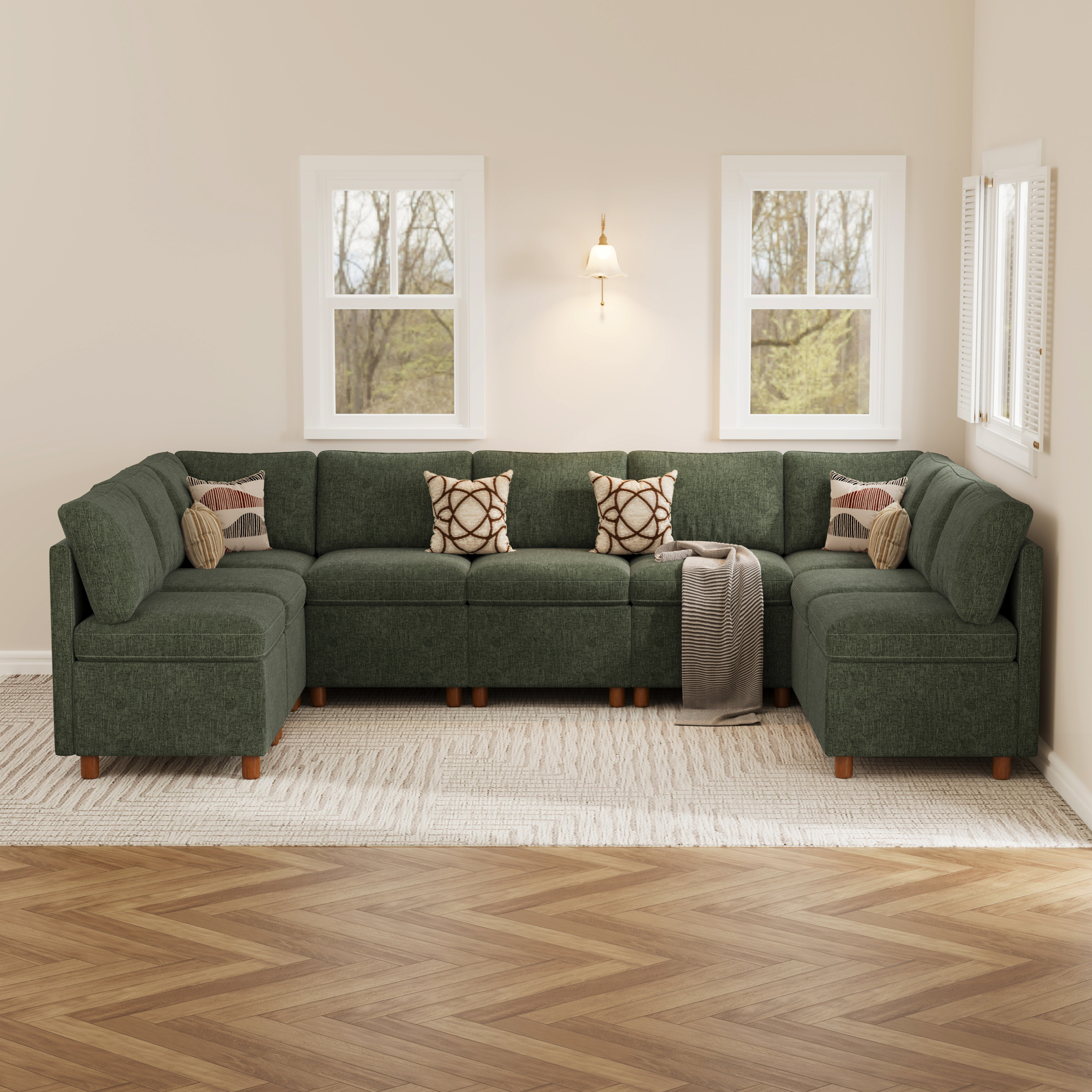 Aura 9-Seat U Shaped Nook with Hidden Storage | SITJOY