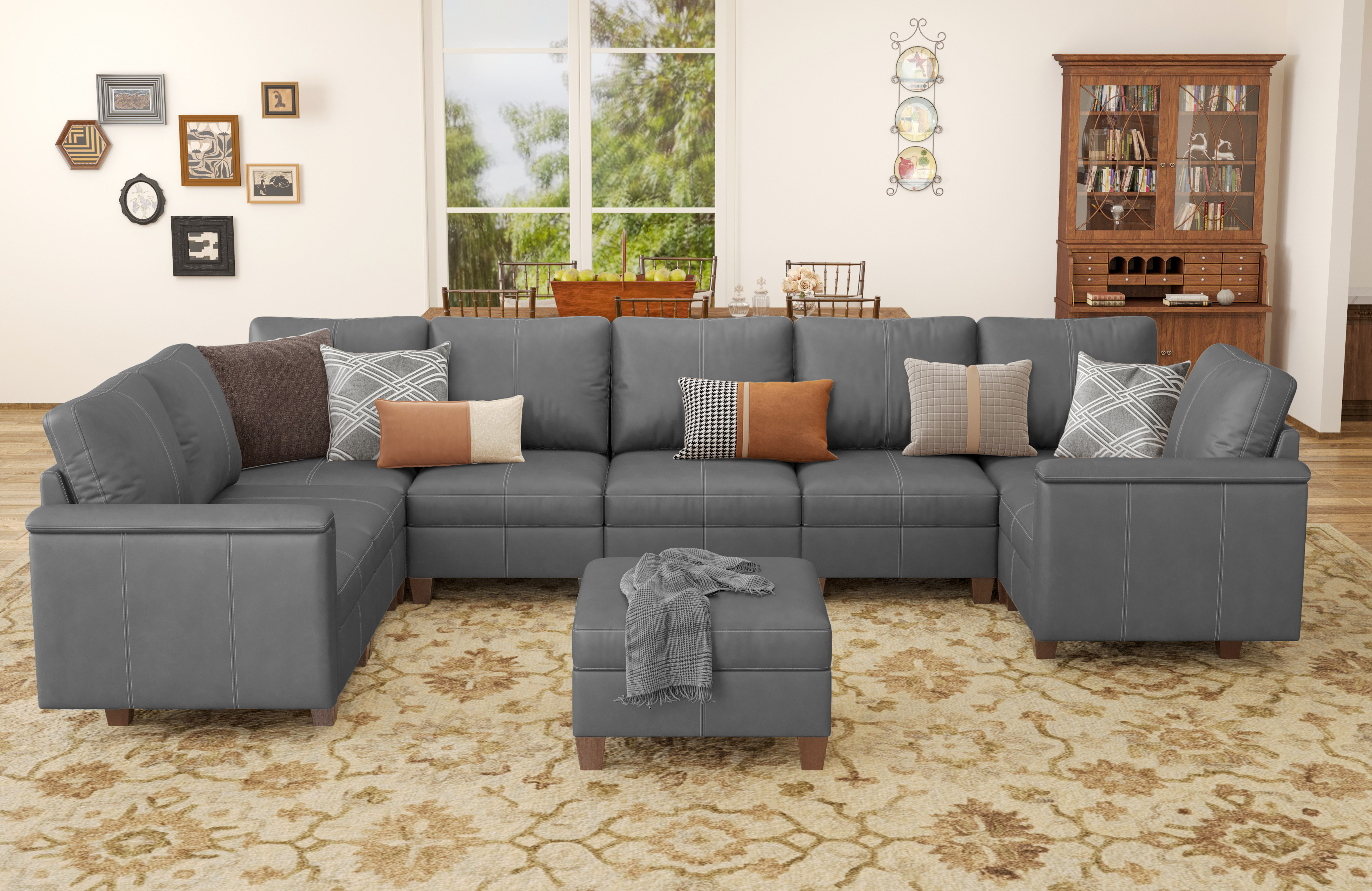 MS-01 Modular SectionaL Sofa 8 Seats With 1 Ottoman
