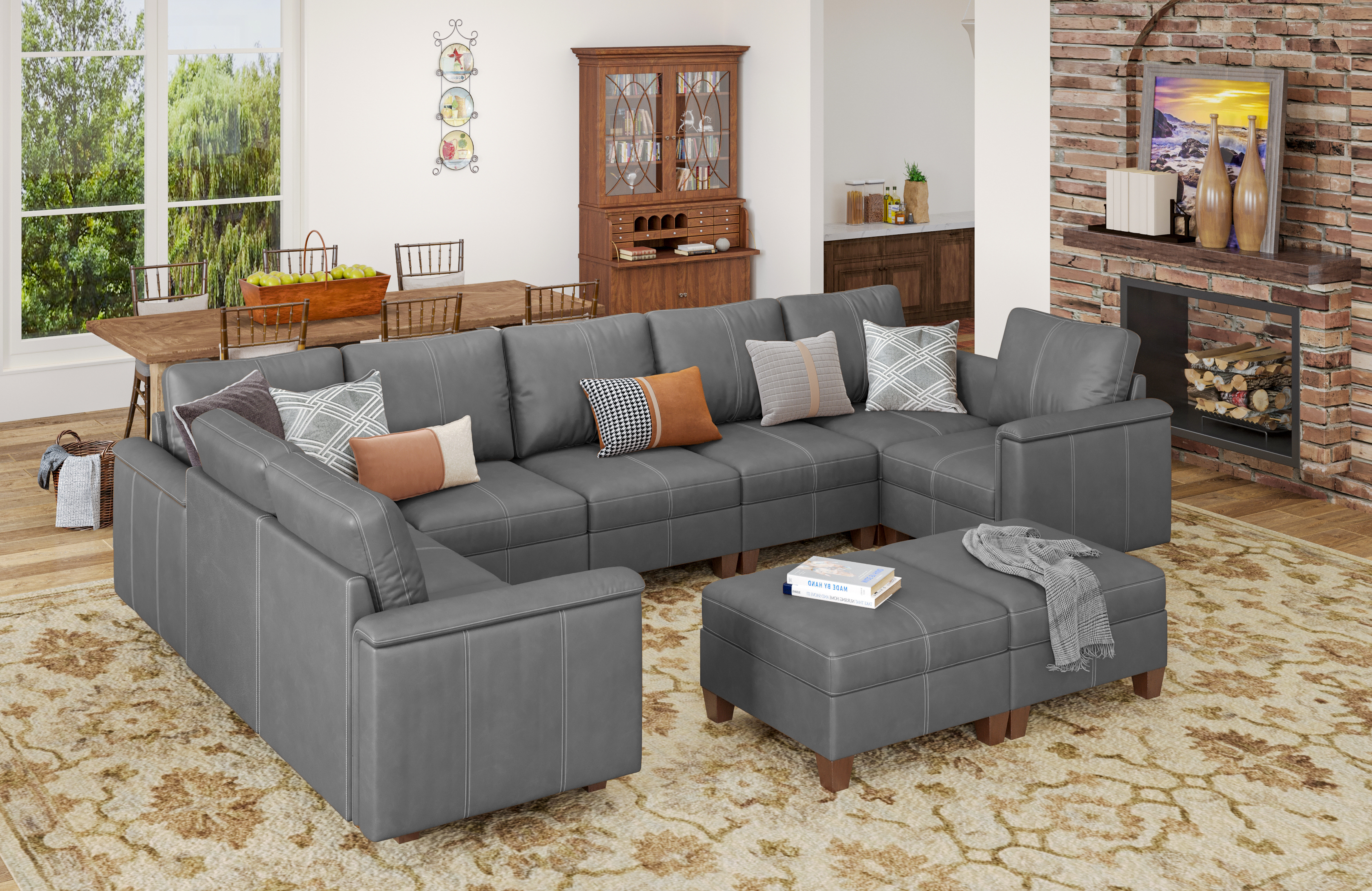 MS-01 Modular SectionaL Sofa 8 Seats With 2 Ottomans