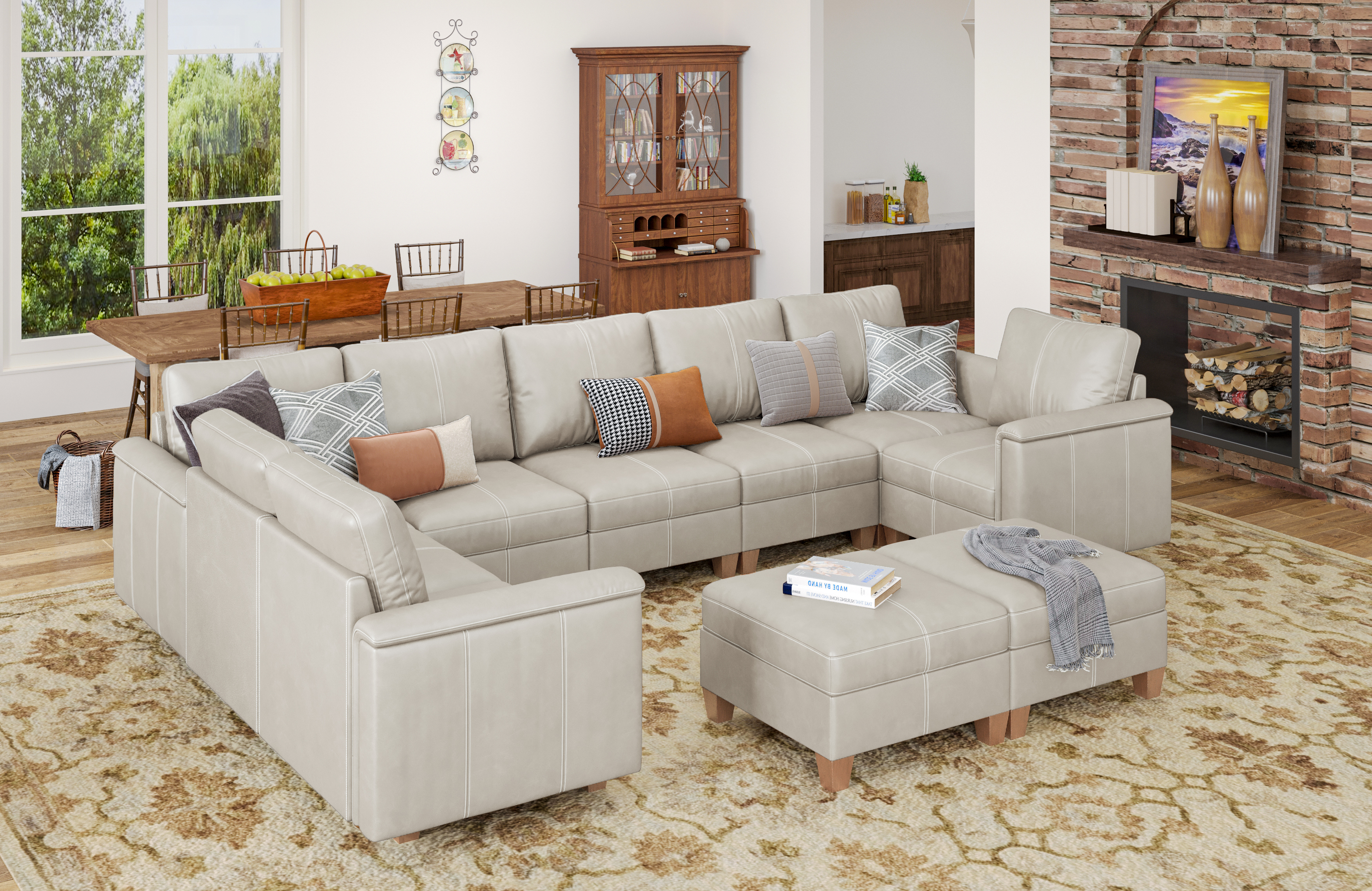 MS-01 Modular SectionaL Sofa 8 Seats With 2 Ottomans