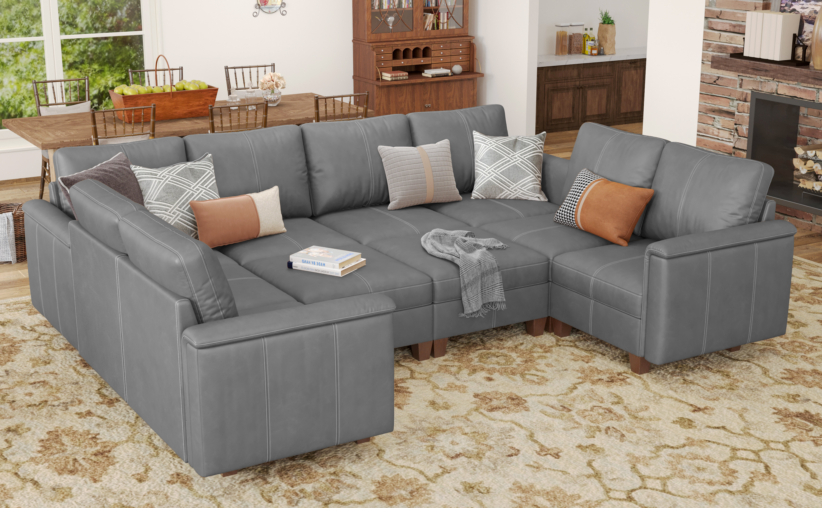 MS-01 Modular SectionaL Sofa 8 Seats With 2 Ottomans