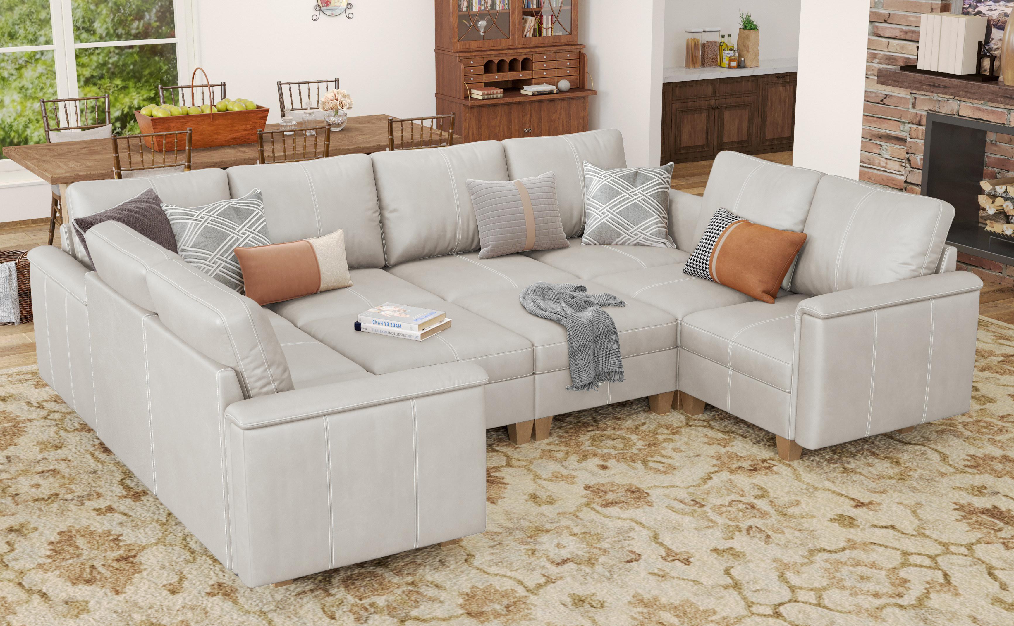 MS-01 Modular SectionaL Sofa 8 Seats With 2 Ottomans