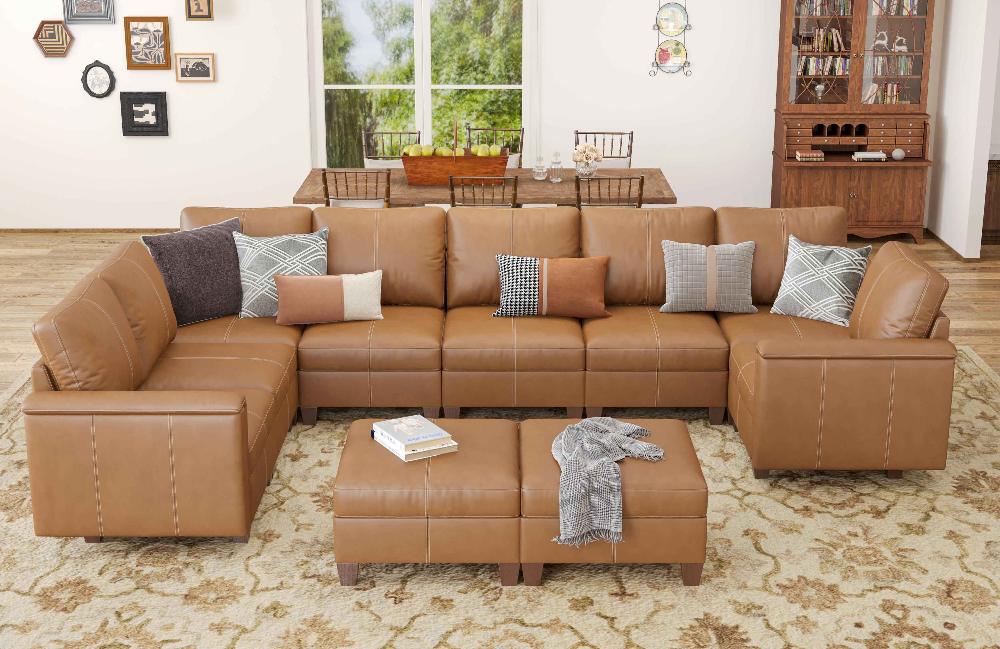 MS-01 Modular SectionaL Sofa 8 Seats With 2 Ottomans