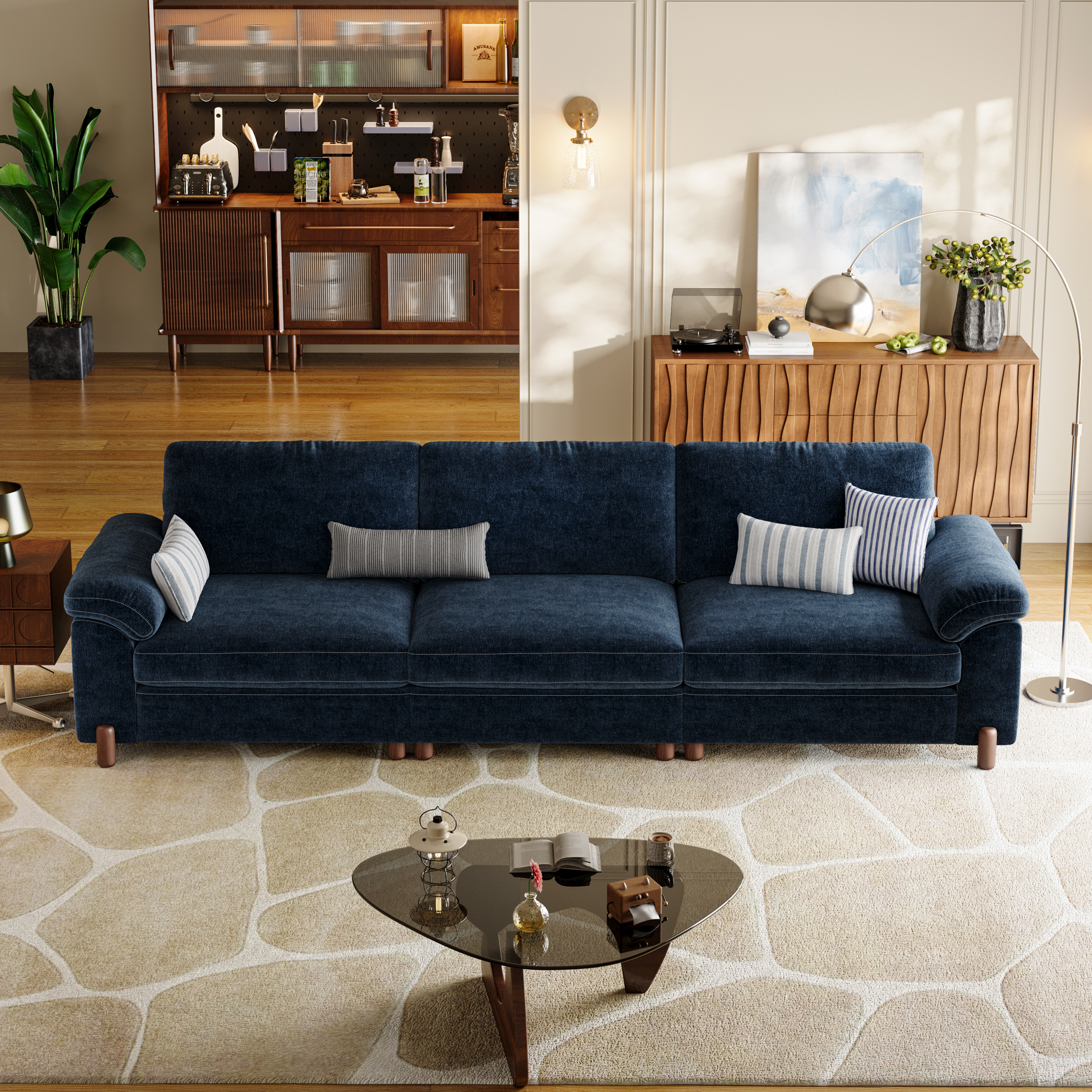 Vista 3-Seat Bench-Style Modular Sofa