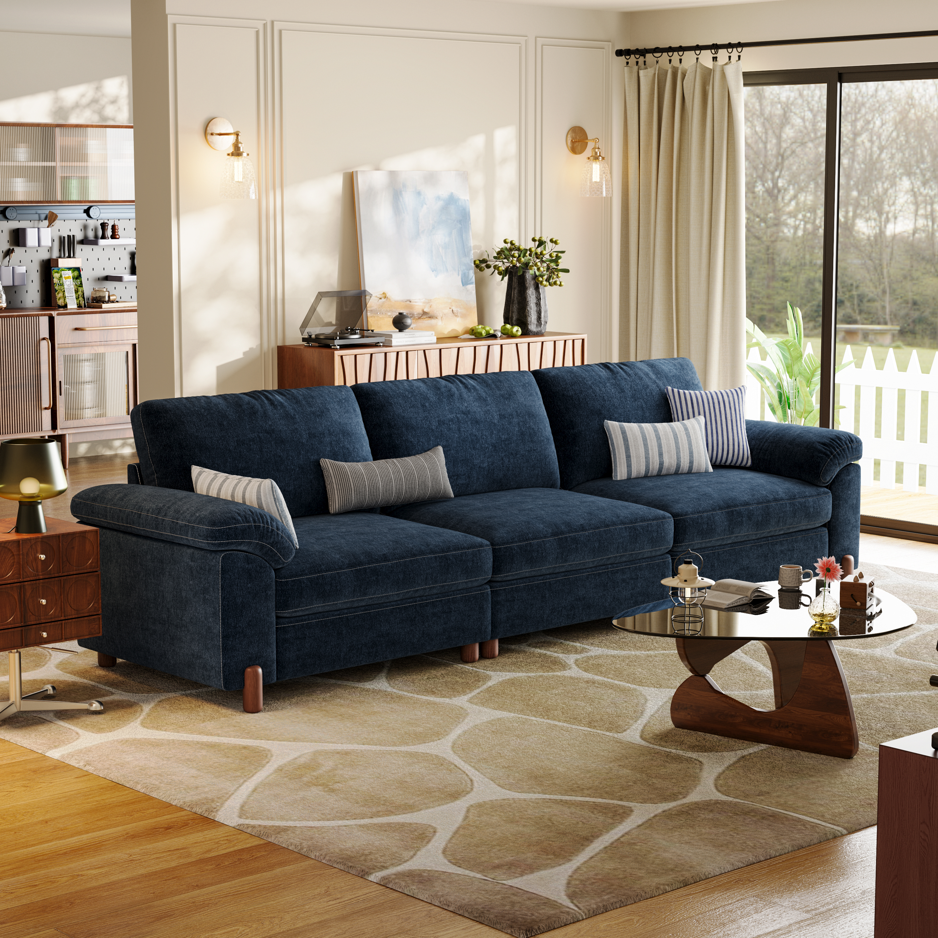 Vista 3-Seat Bench-Style Modular Sofa