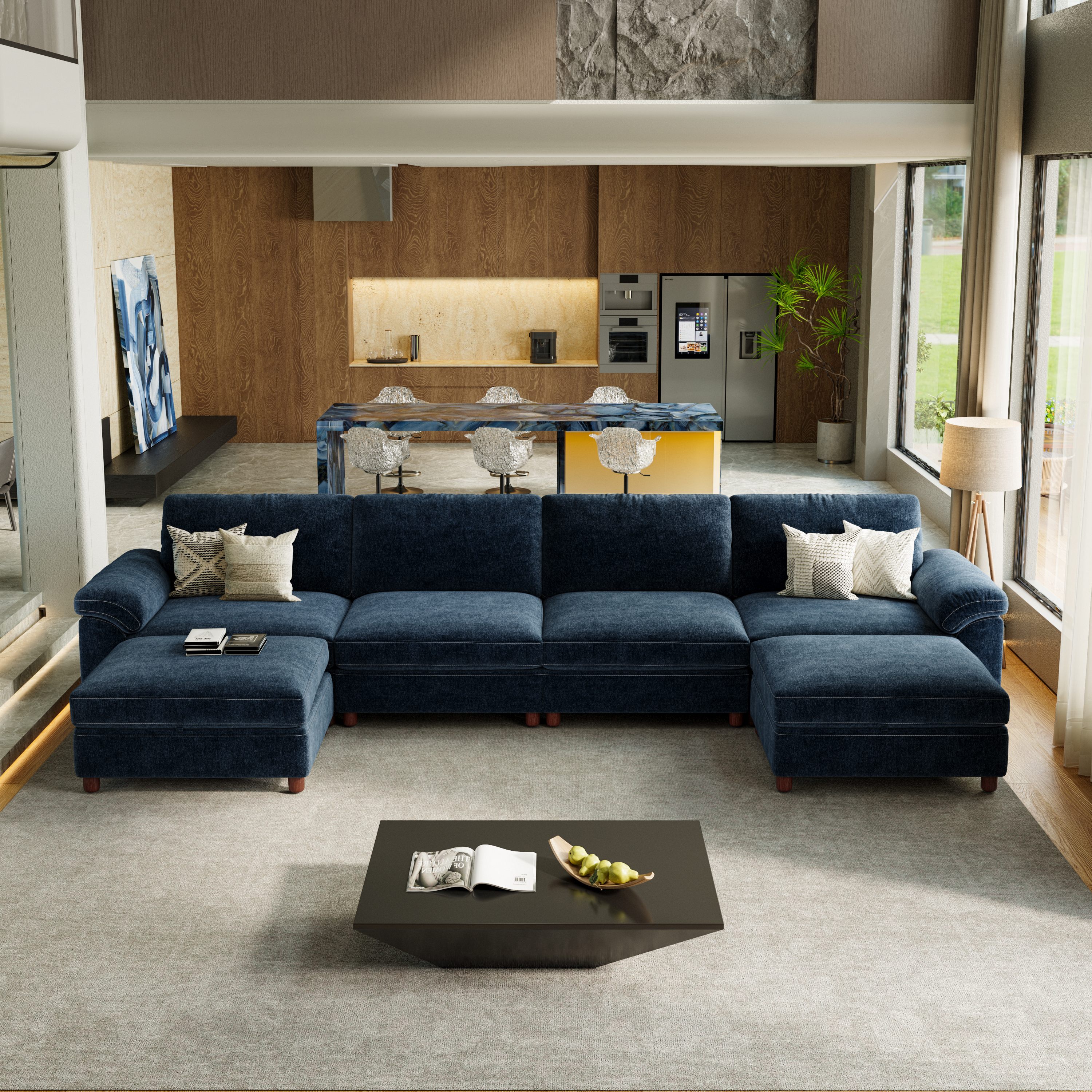 Vista 6-Seat U-Shaped Sectional with Hidden Storage