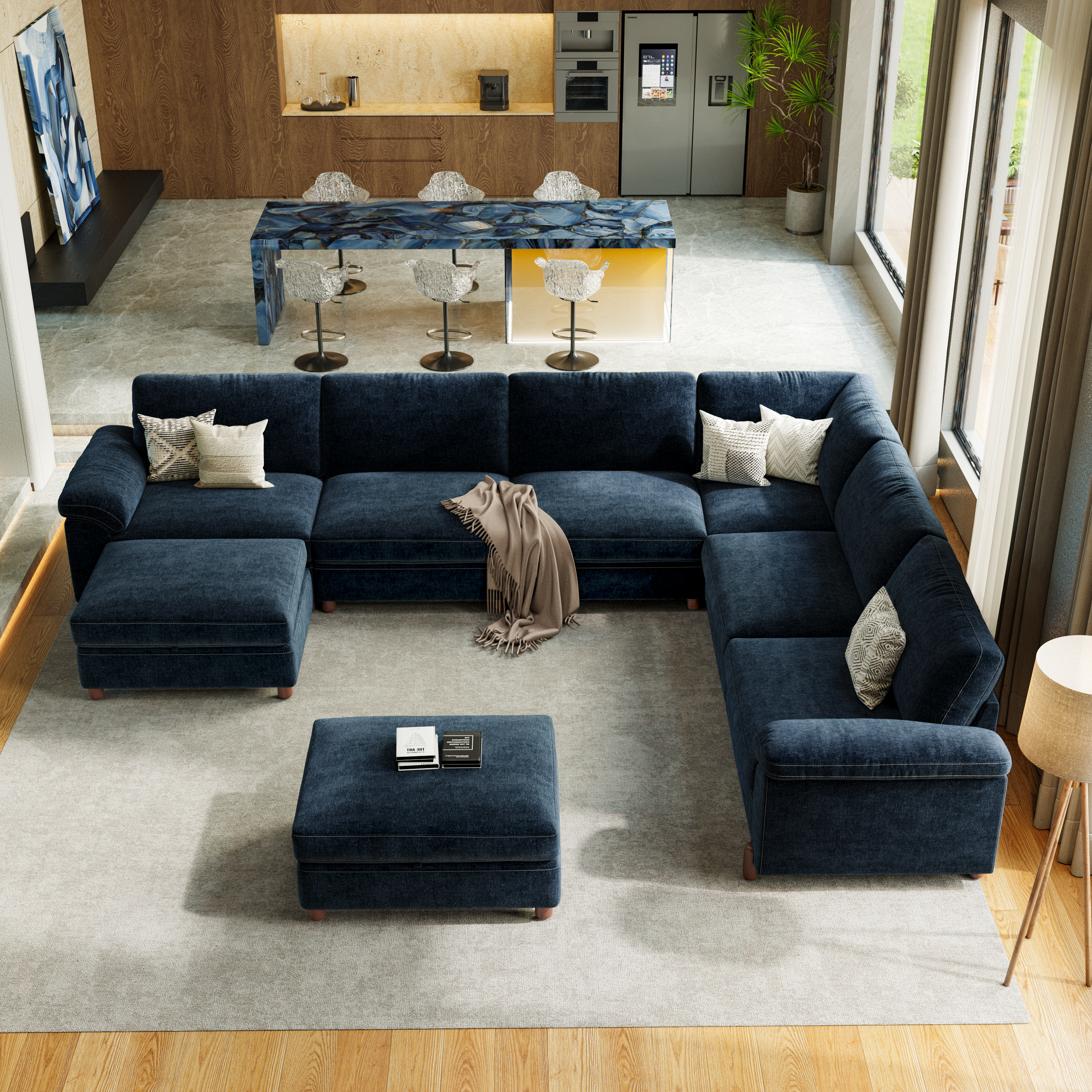 Vista 8-Seat Oversized Modular Sofa with Chaise Lounge