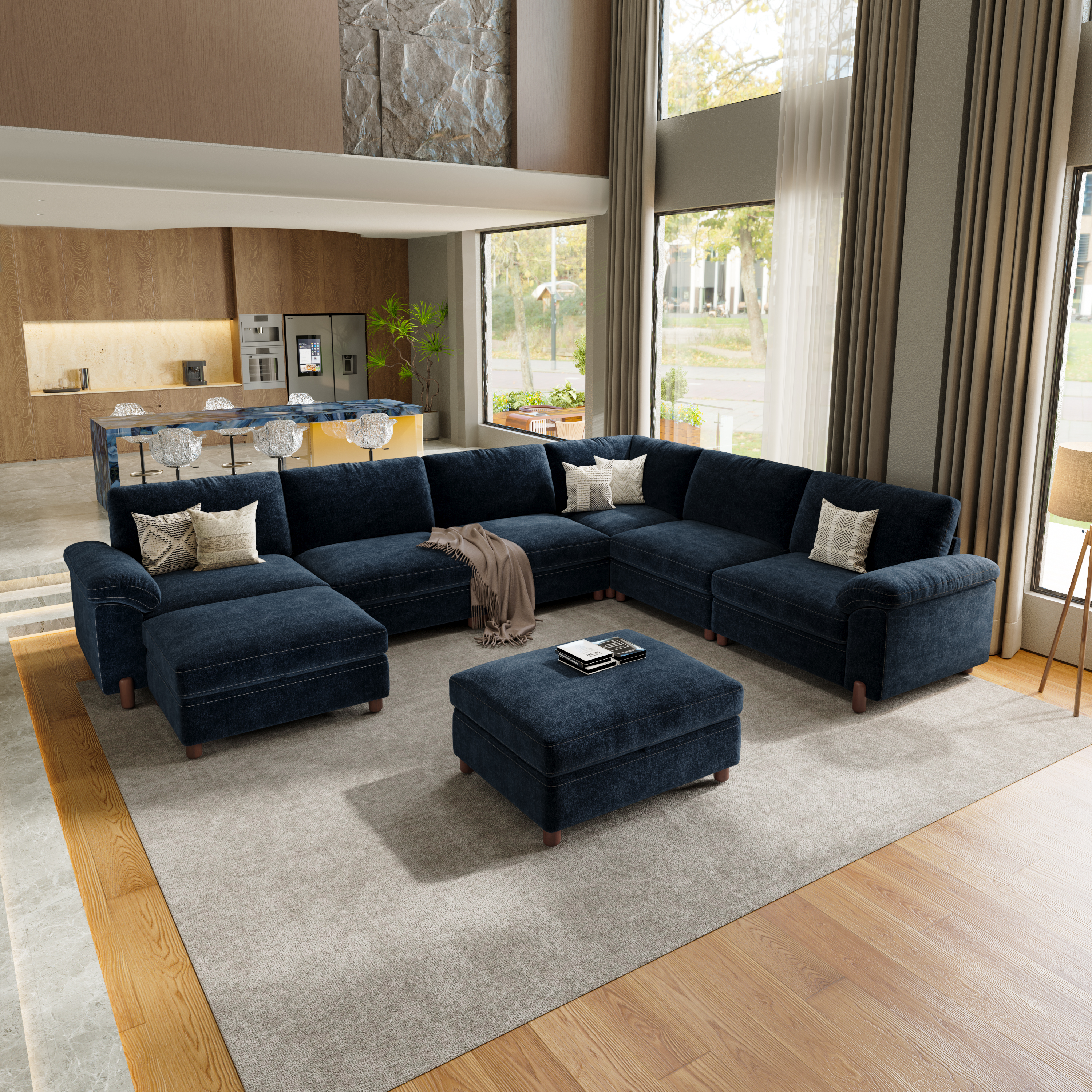 Vista 8-Seat Oversized Modular Sofa with Chaise Lounge