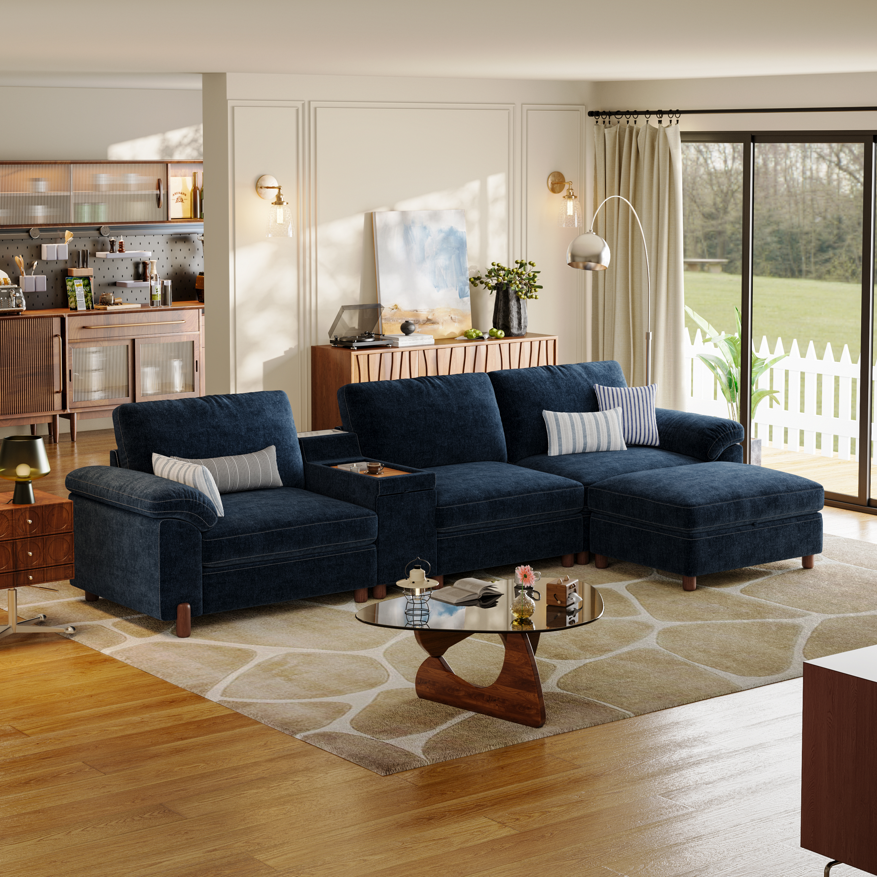 Vista 4-Seat Compact L-Shaped Sectional with Chaise Lounge