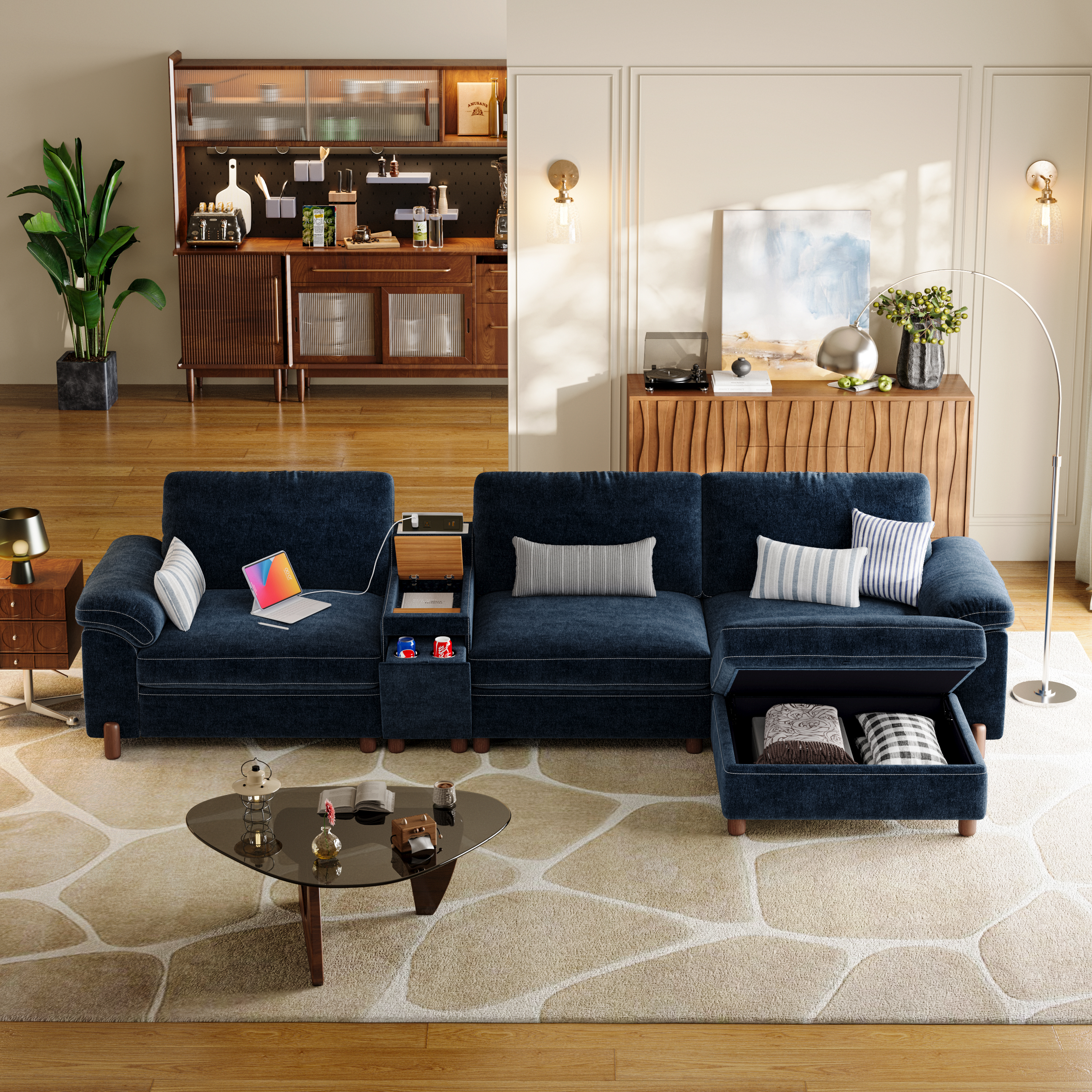 Vista 4-Seat Compact L-Shaped Sectional with Chaise Lounge