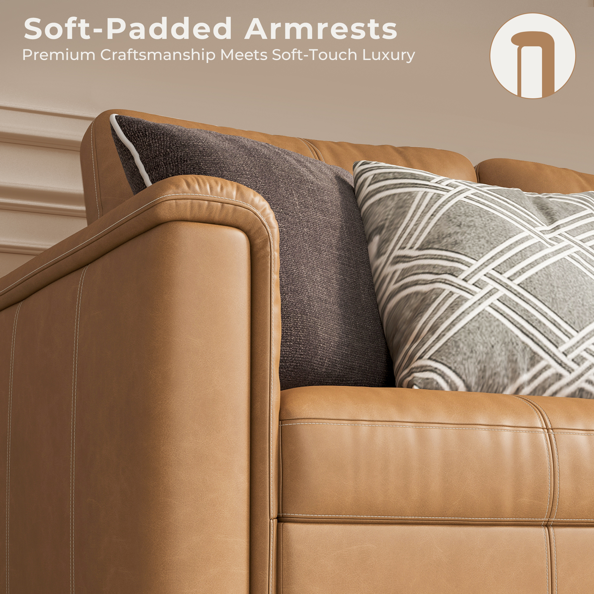 Nexus 6-Seat Faux Leather Modular Sofa