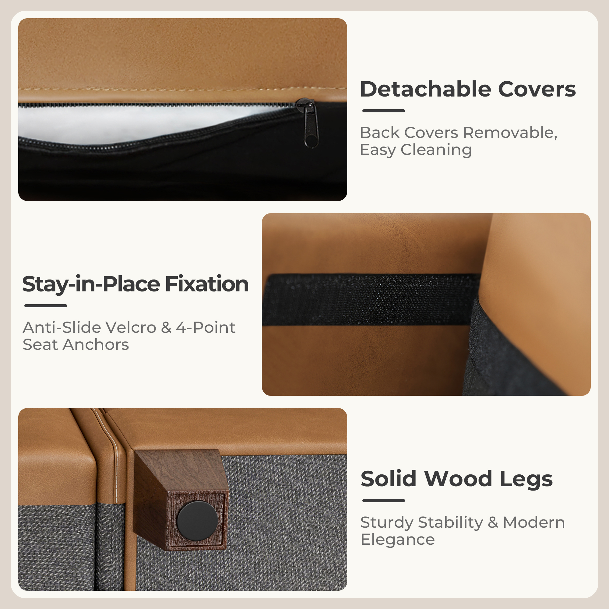 Nexus 6-Seat Faux Leather Modular Sofa