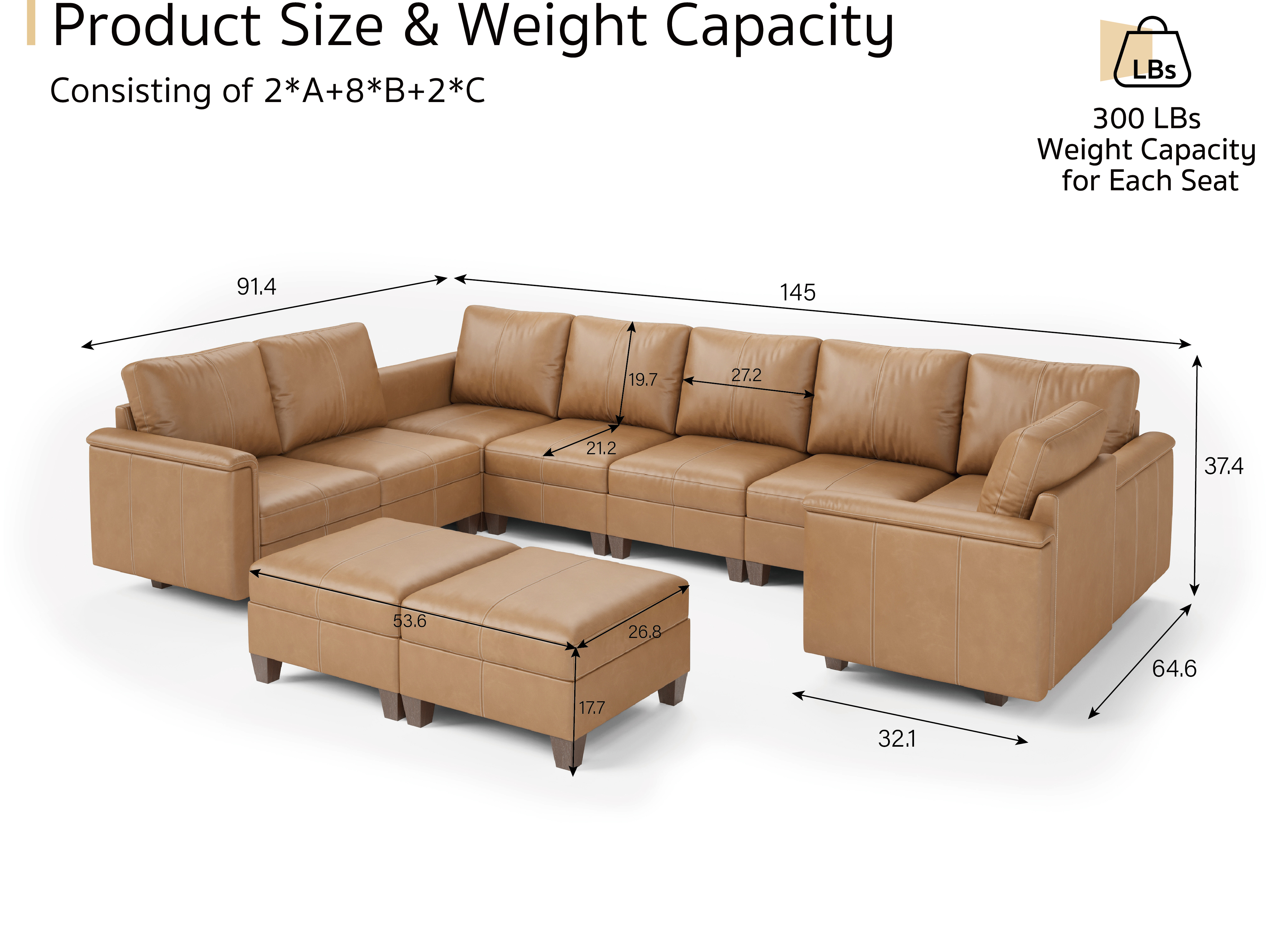 Nexus 10-Seat Modular Sofa | Living Room Furniture | SITJOY