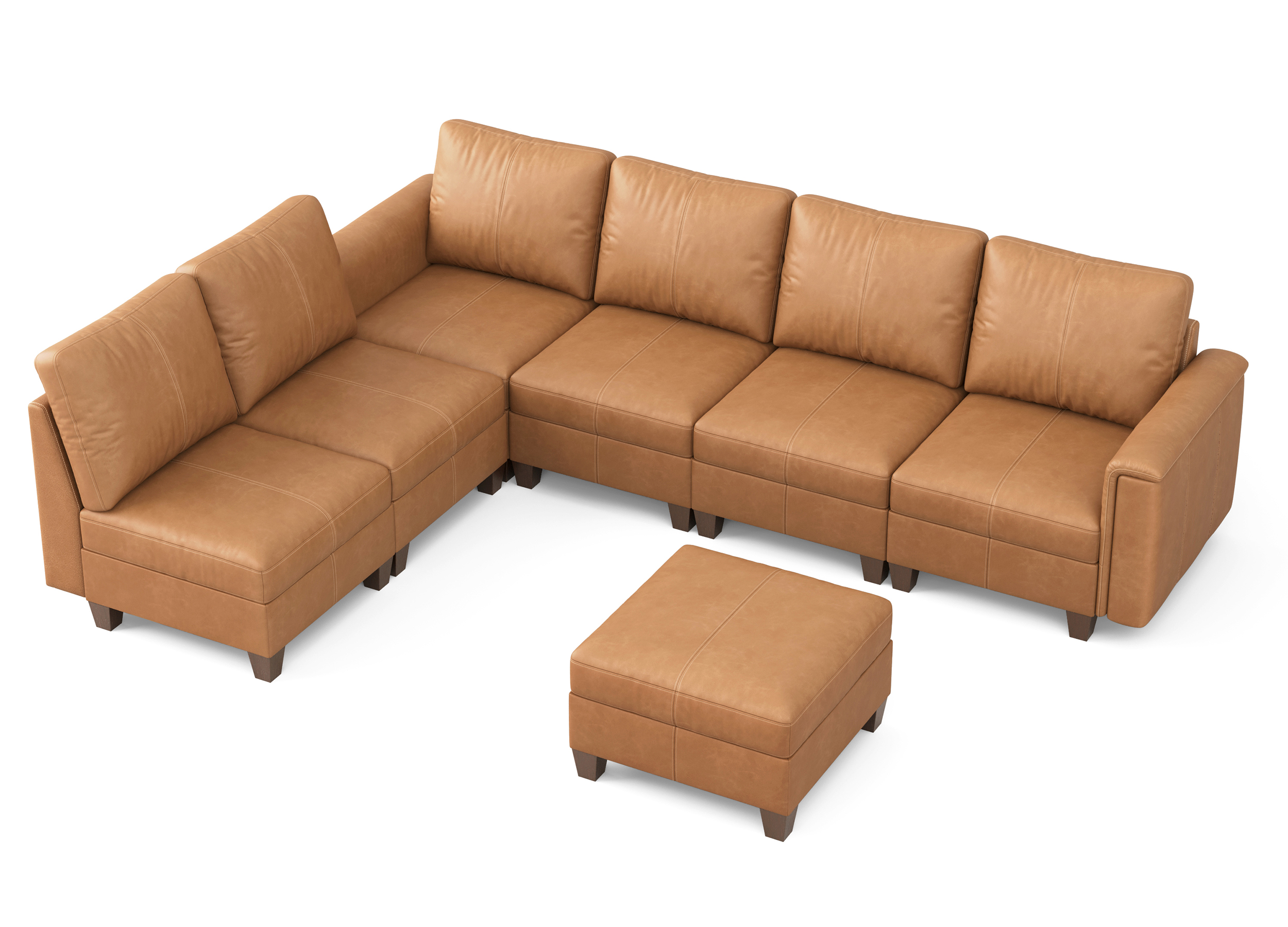 Nexus 7-Seat Faux Leather Sleeper Sofa