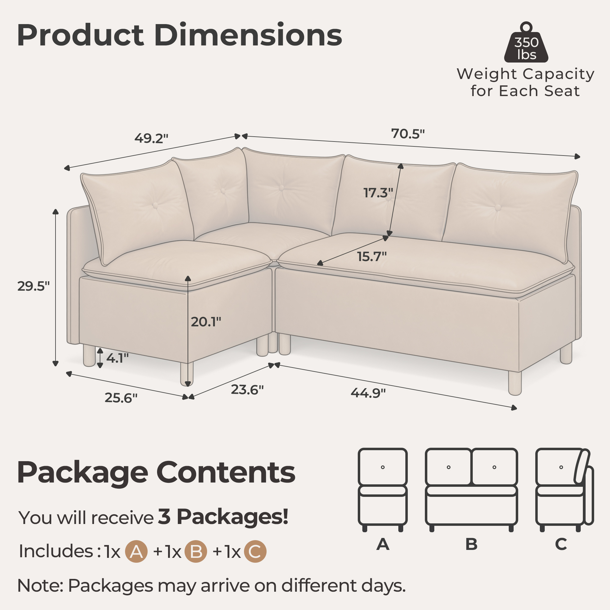 4-Seat L-shaped Dining Nook with Hidden Storage