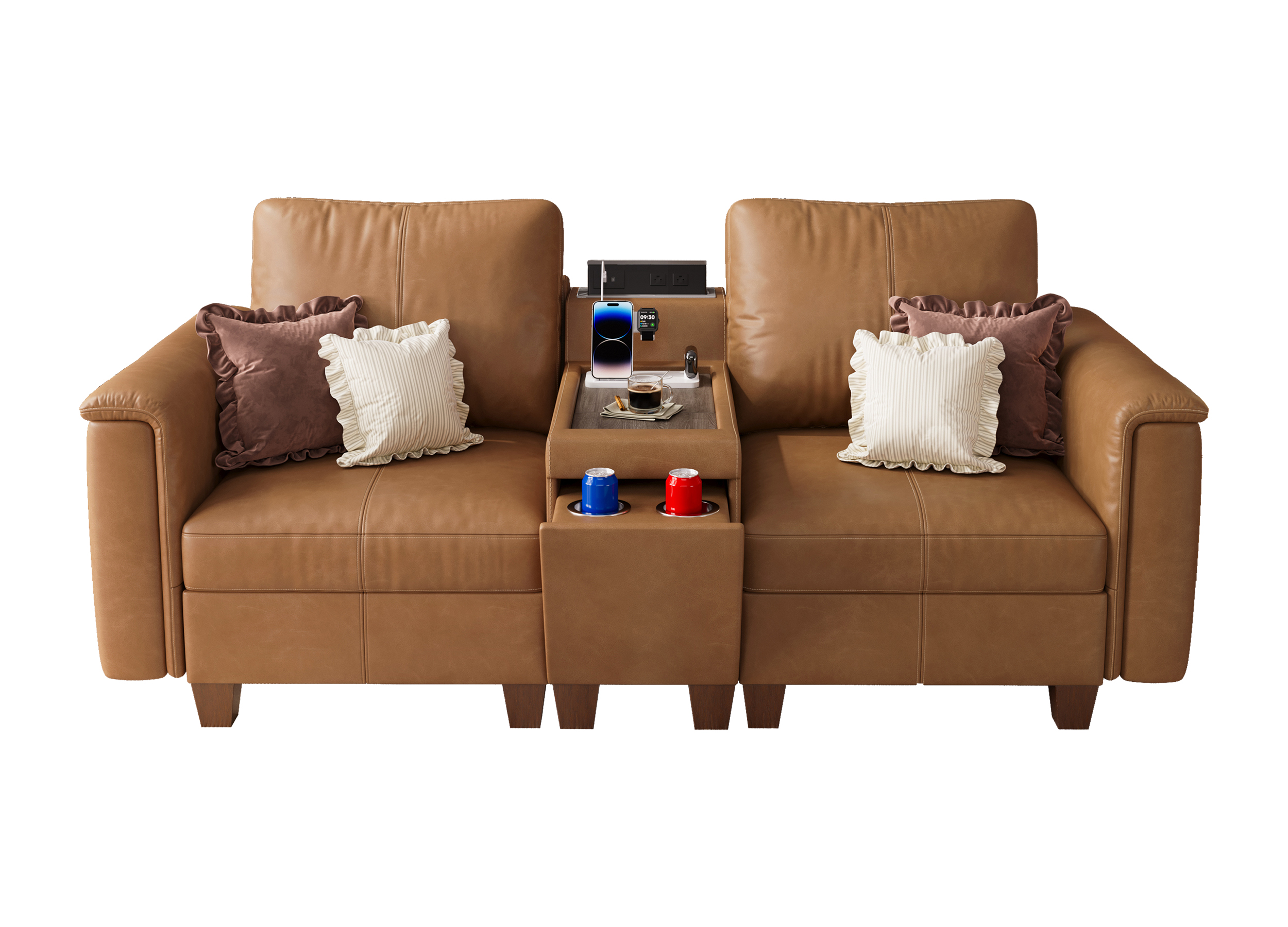 Nexus 2-Seat Faux Leather Modular Sofa