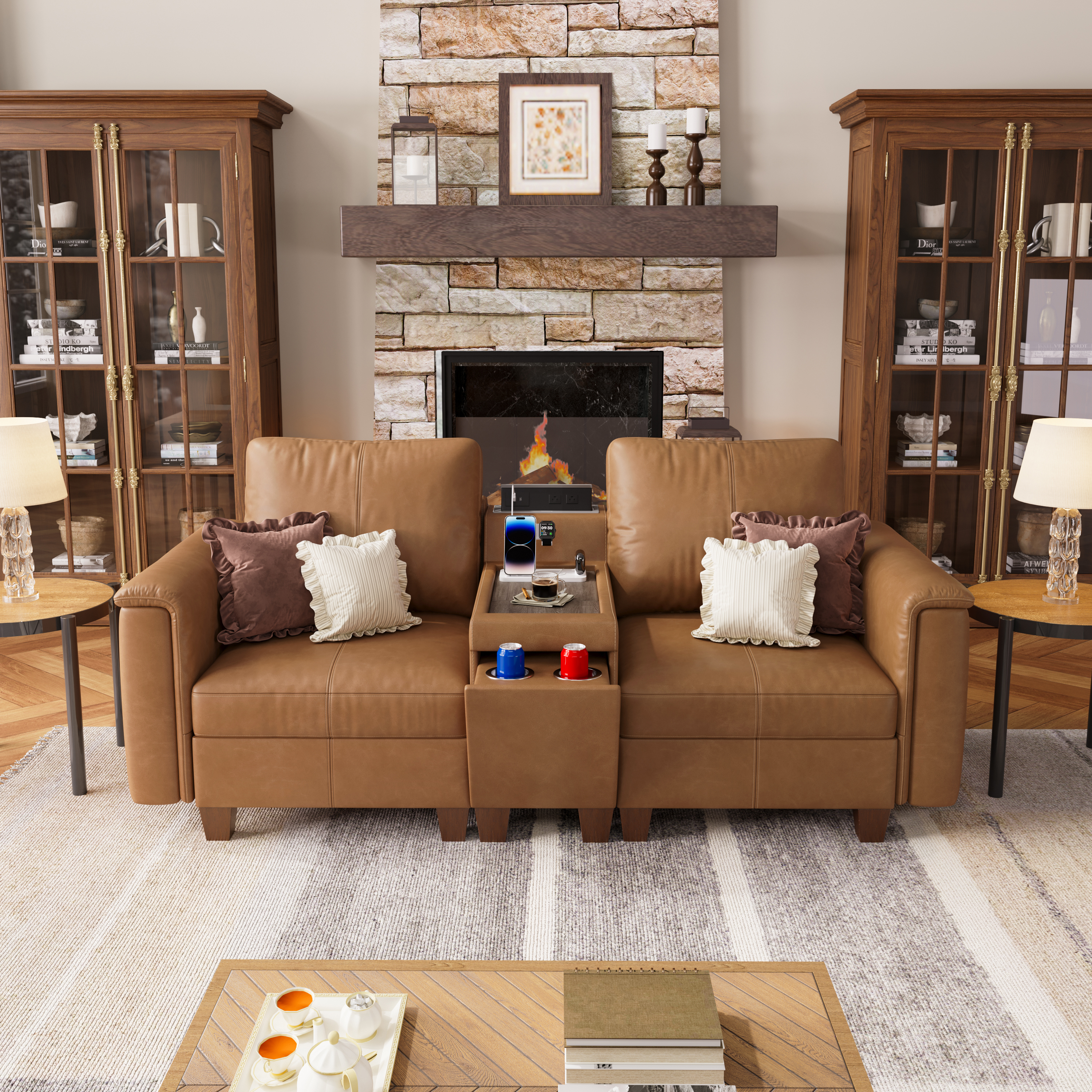 Nexus 2-Seat Faux Leather Modular Sofa