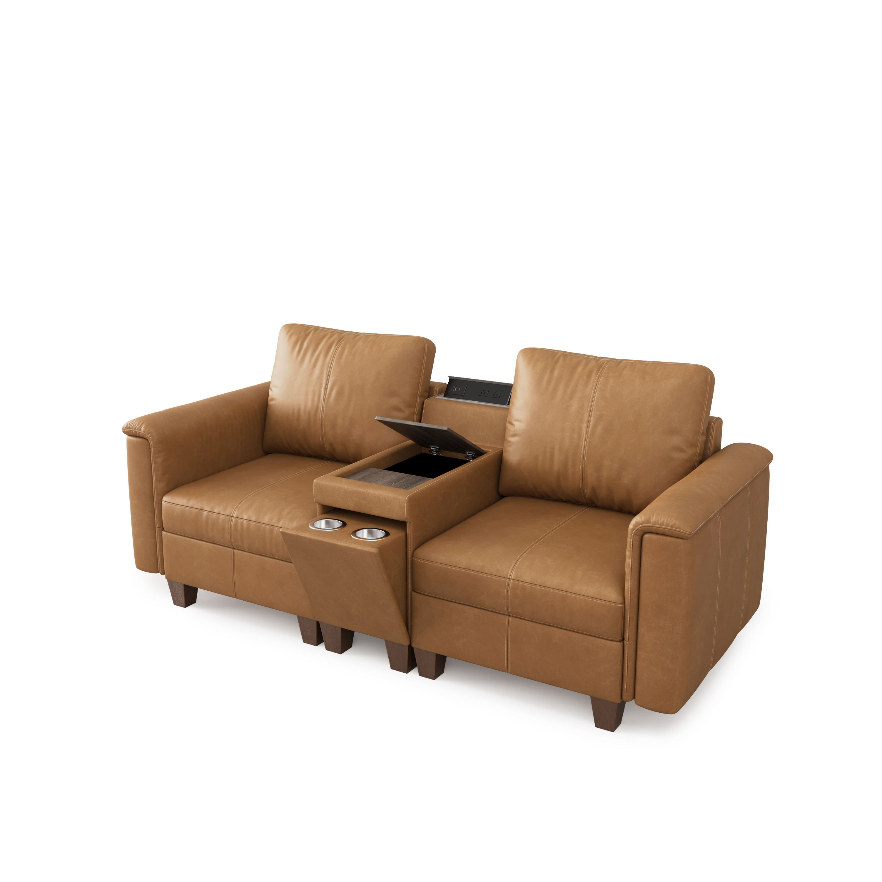 Nexus 2-Seat Faux Leather Modular Sofa