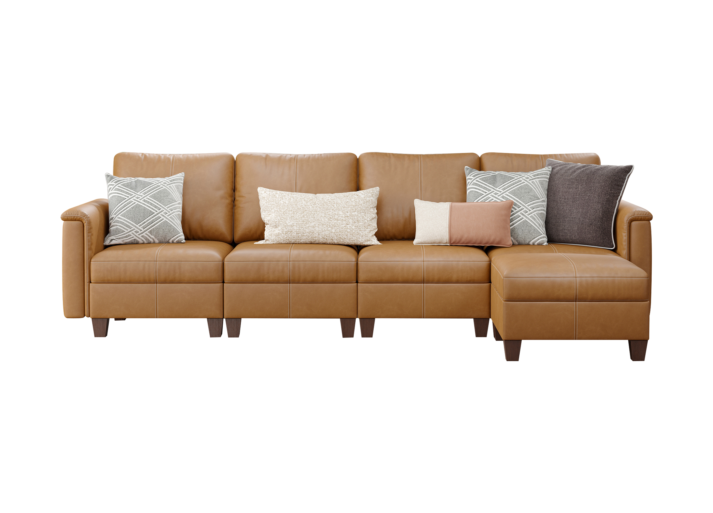 Nexus 5-Seat Faux Leather Modular Sofa