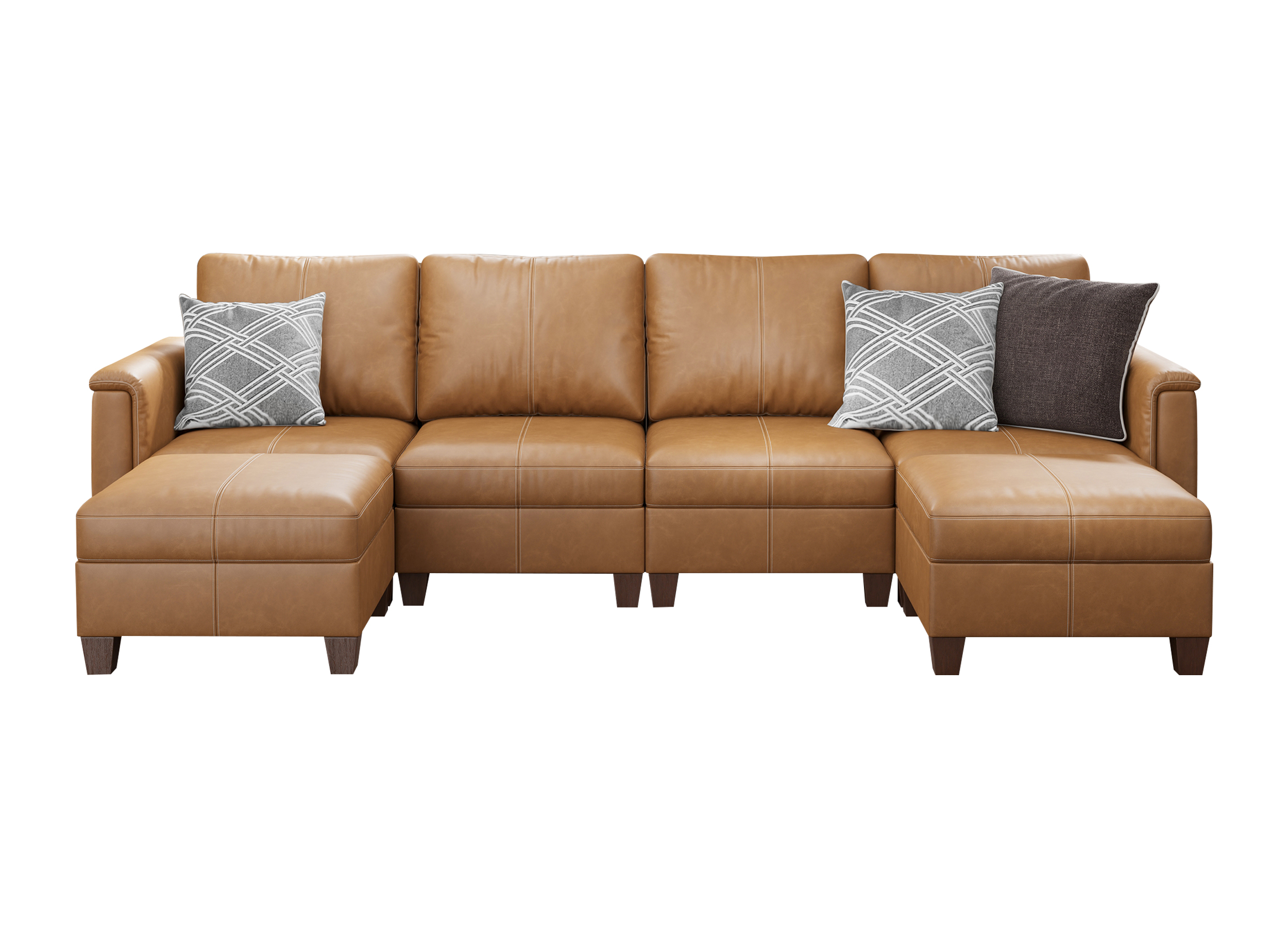 Nexus 6-Seat Faux Leather Modular Sofa