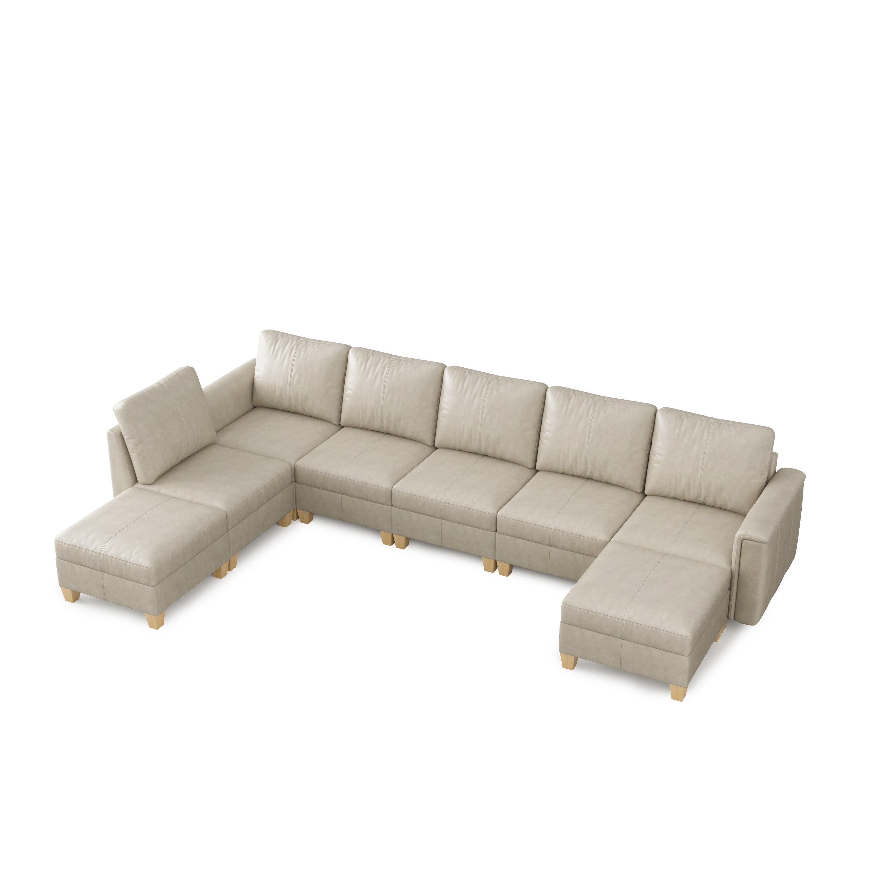 Nexus 8-Seat Faux Leather Modular Sofa Bed