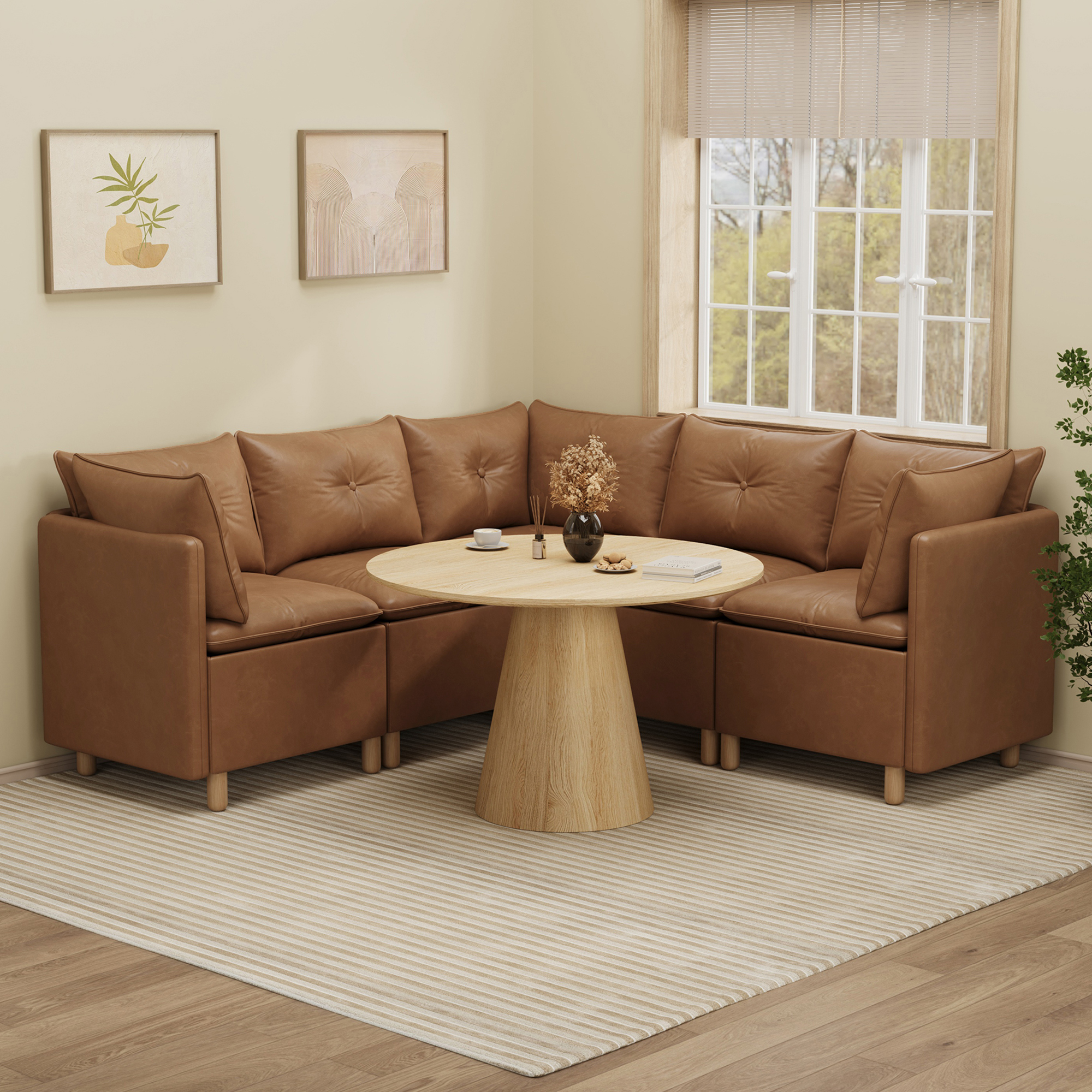 5-Seat Cozy Corner Sectional with Hidden Storage
