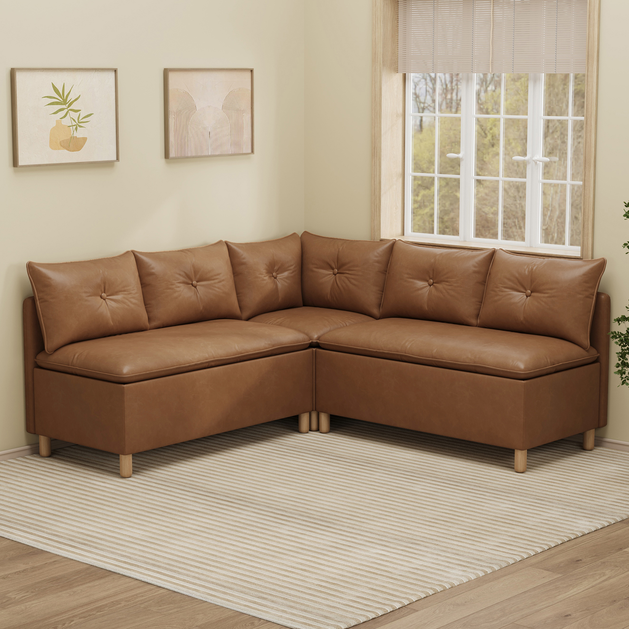5-Seat Breakfast Bench with Hidden Storage