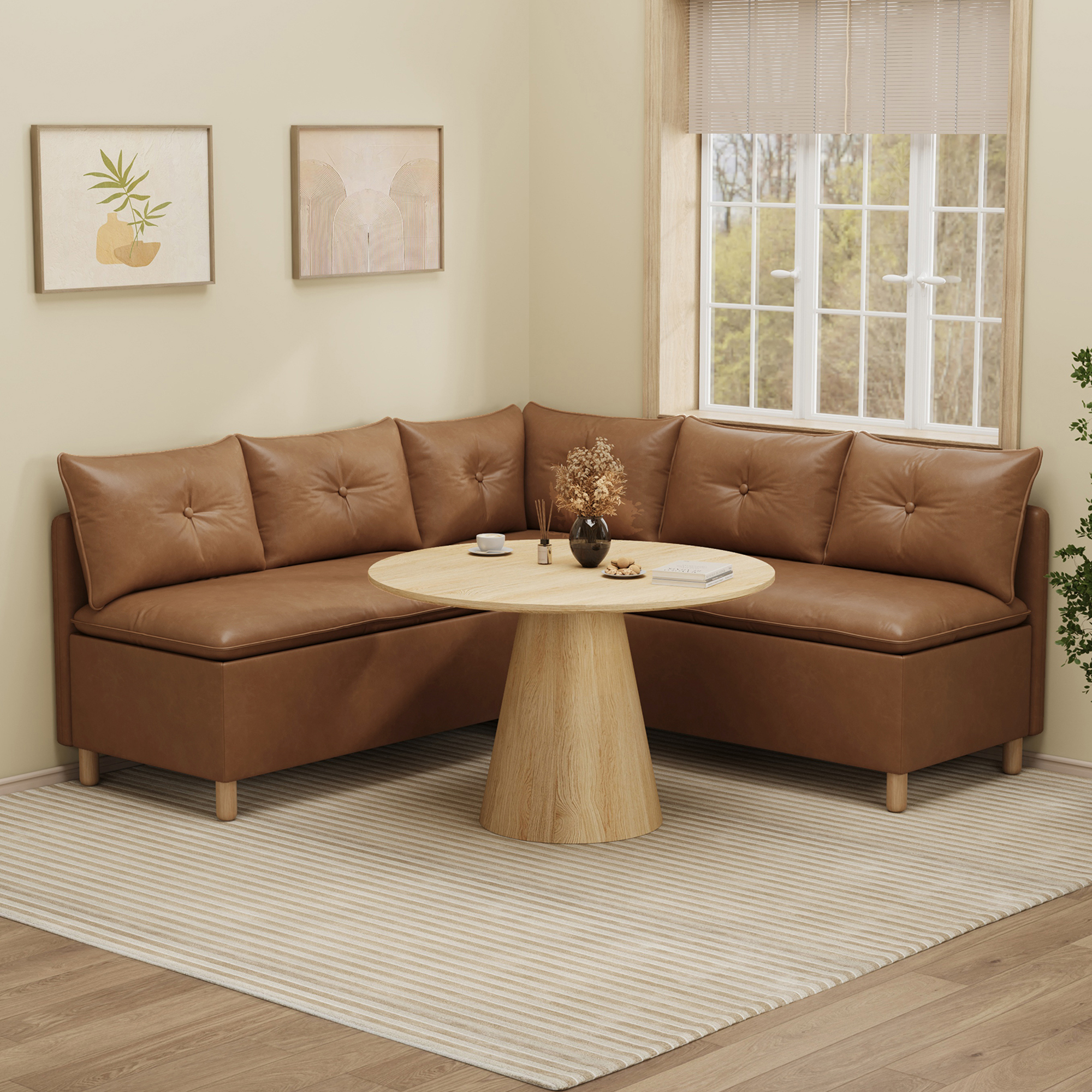 5-Seat Breakfast Bench with Hidden Storage