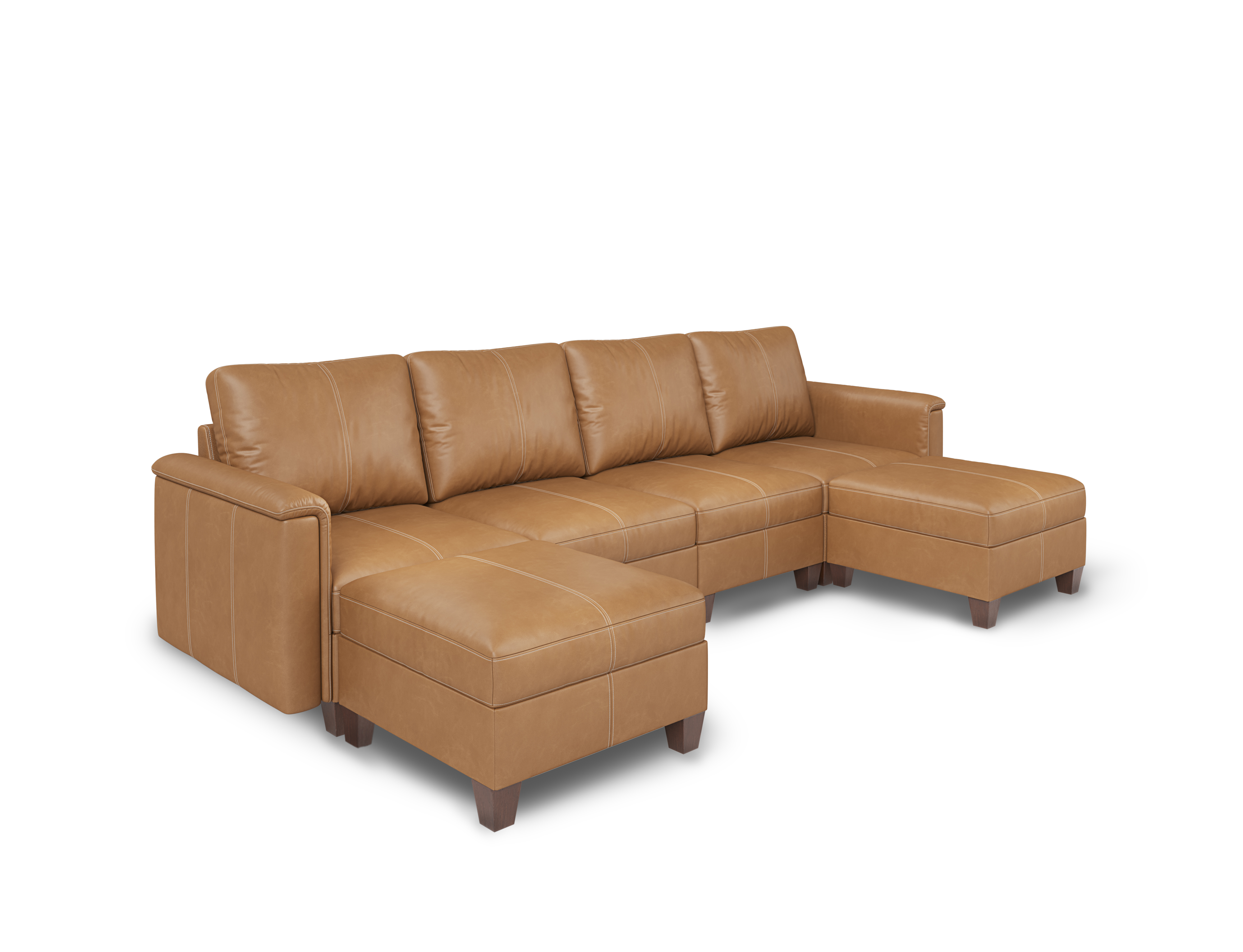 Nexus 6-Seat Faux Leather Modular Sofa