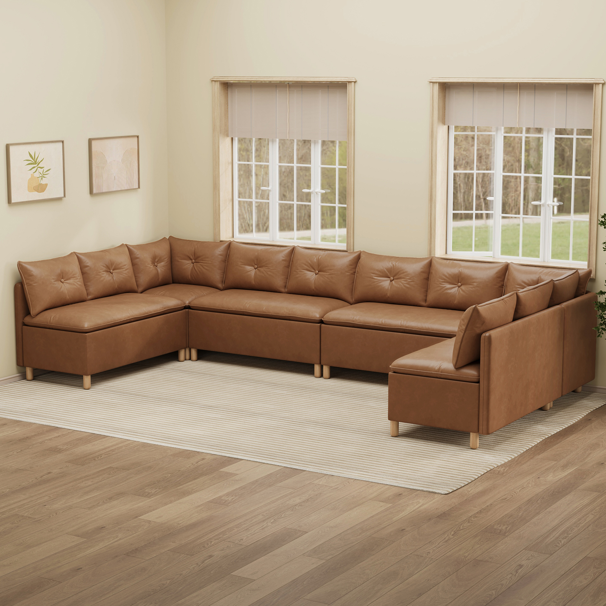 10-Seat U-shaped Breakfast Nook with Hidden Storage