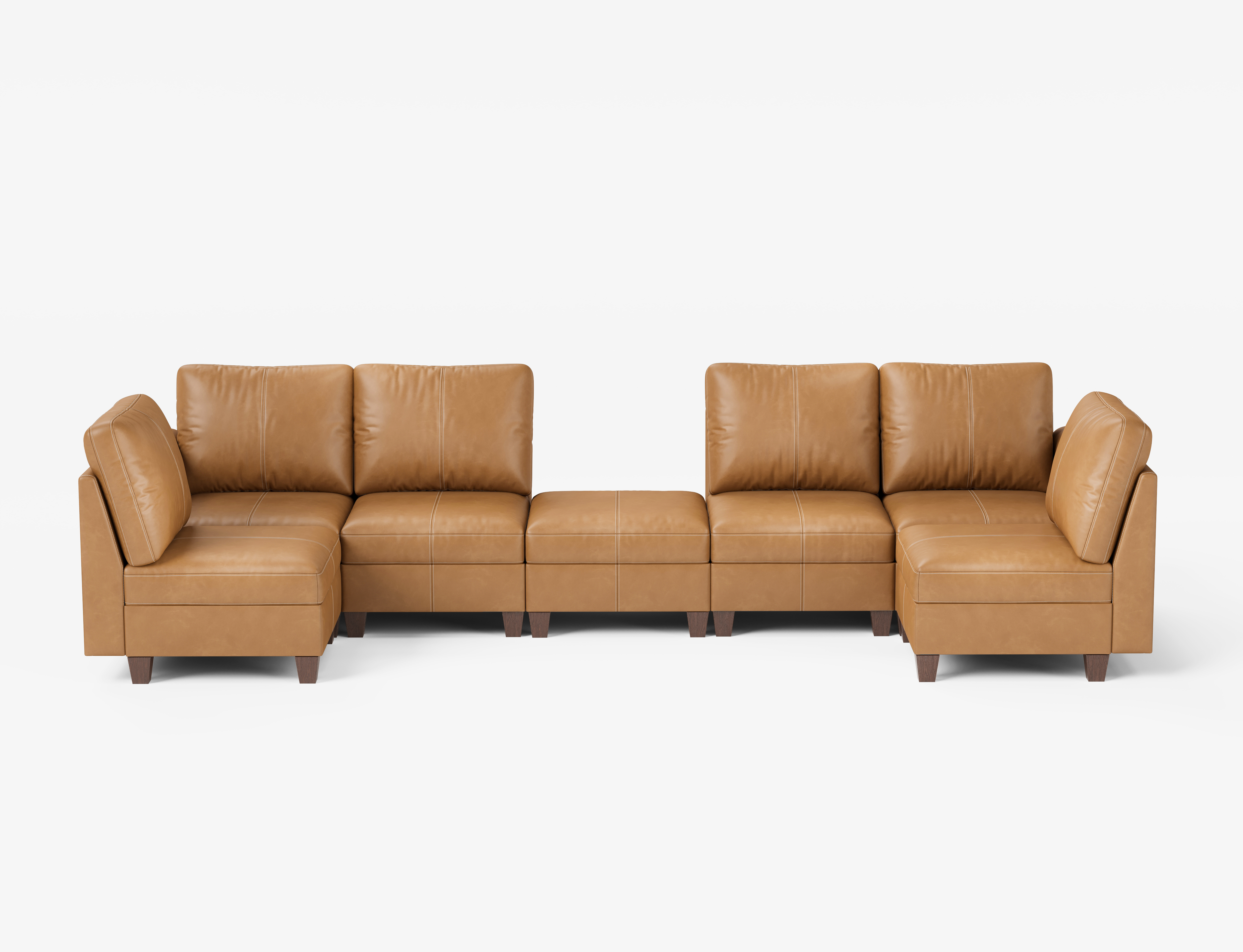 Nexus 7-Seat Faux Leather Sleeper Sofa