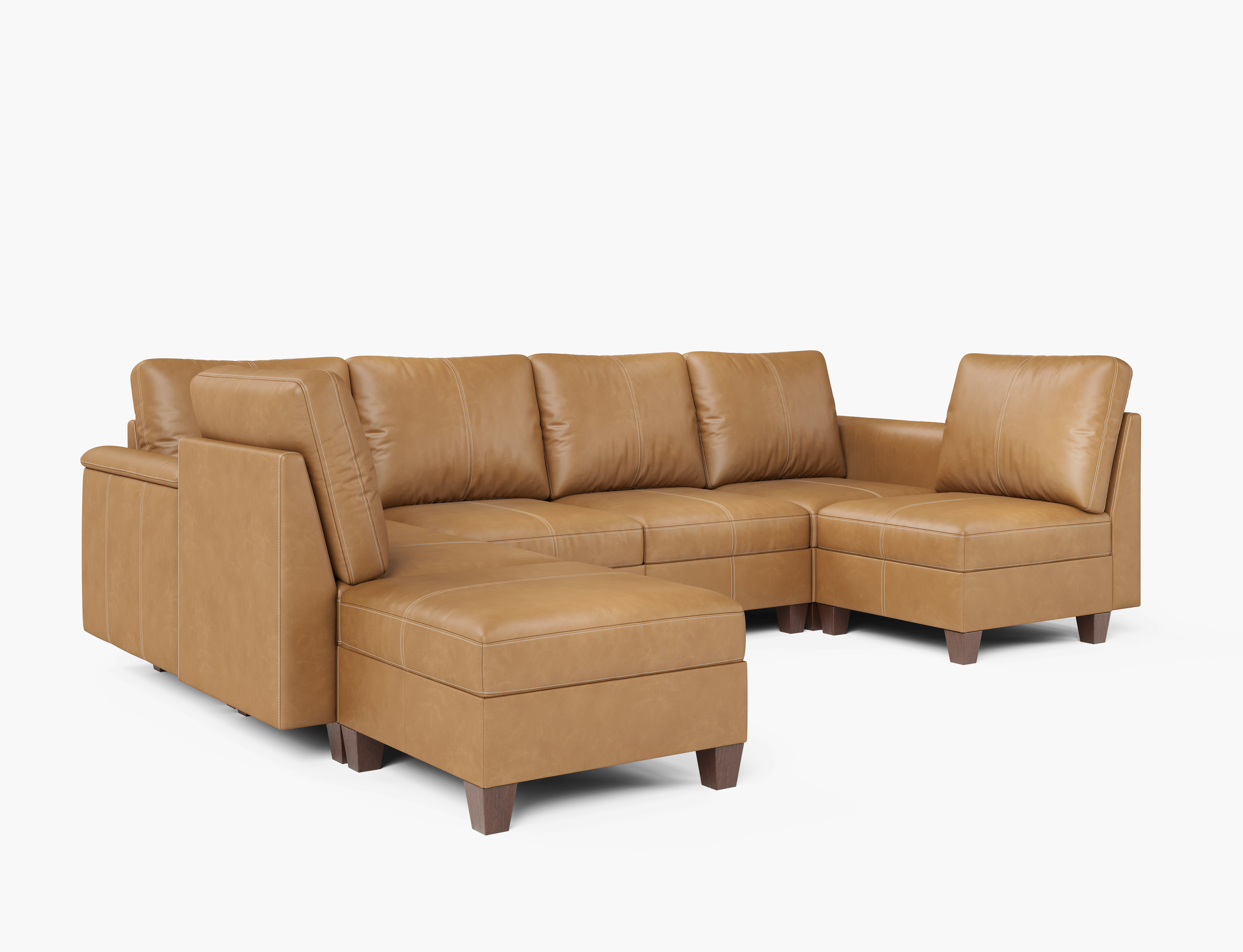 Nexus 7-Seat Faux Leather Sleeper Sofa