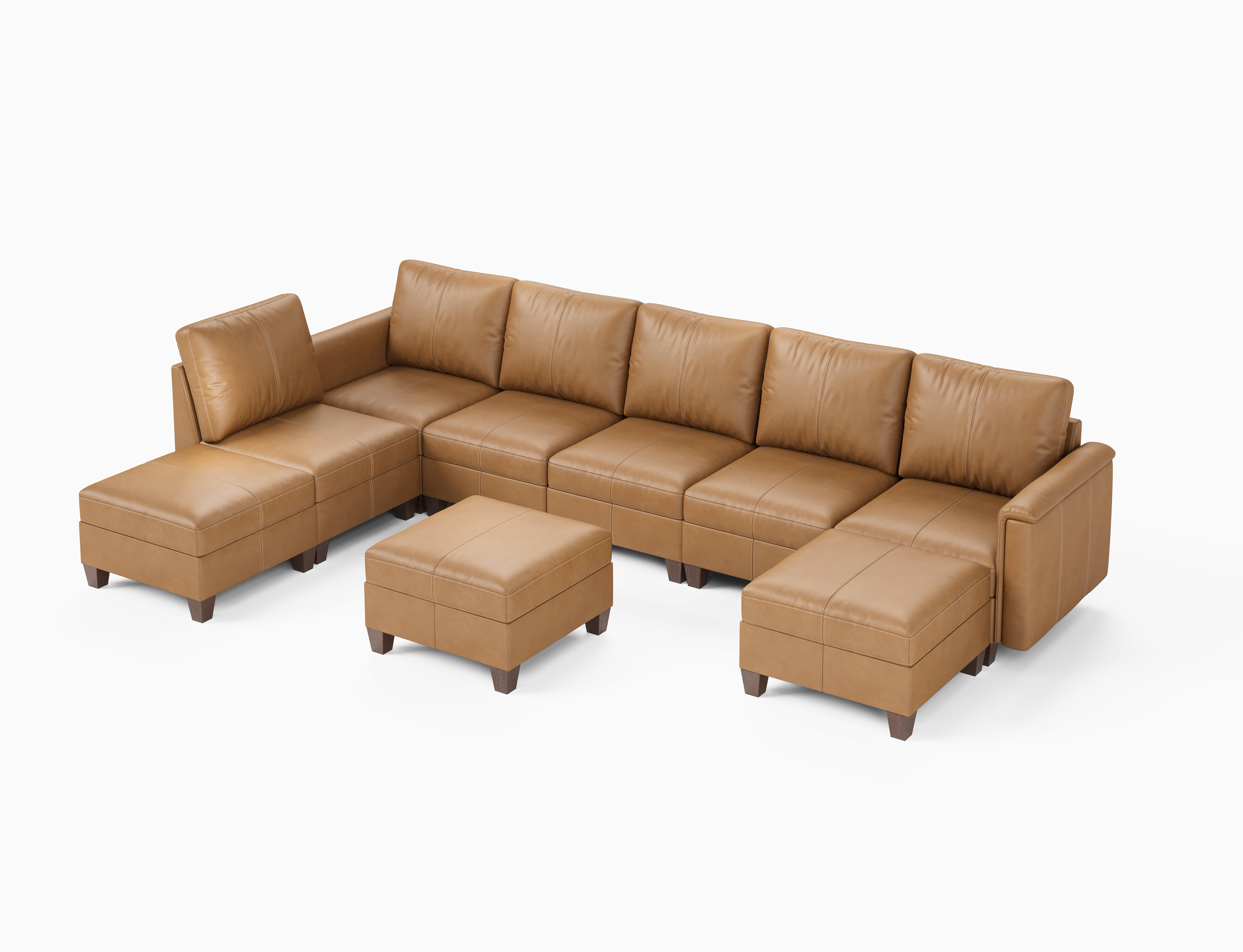 Nexus 9-Seat Faux Leather Modular Sectional