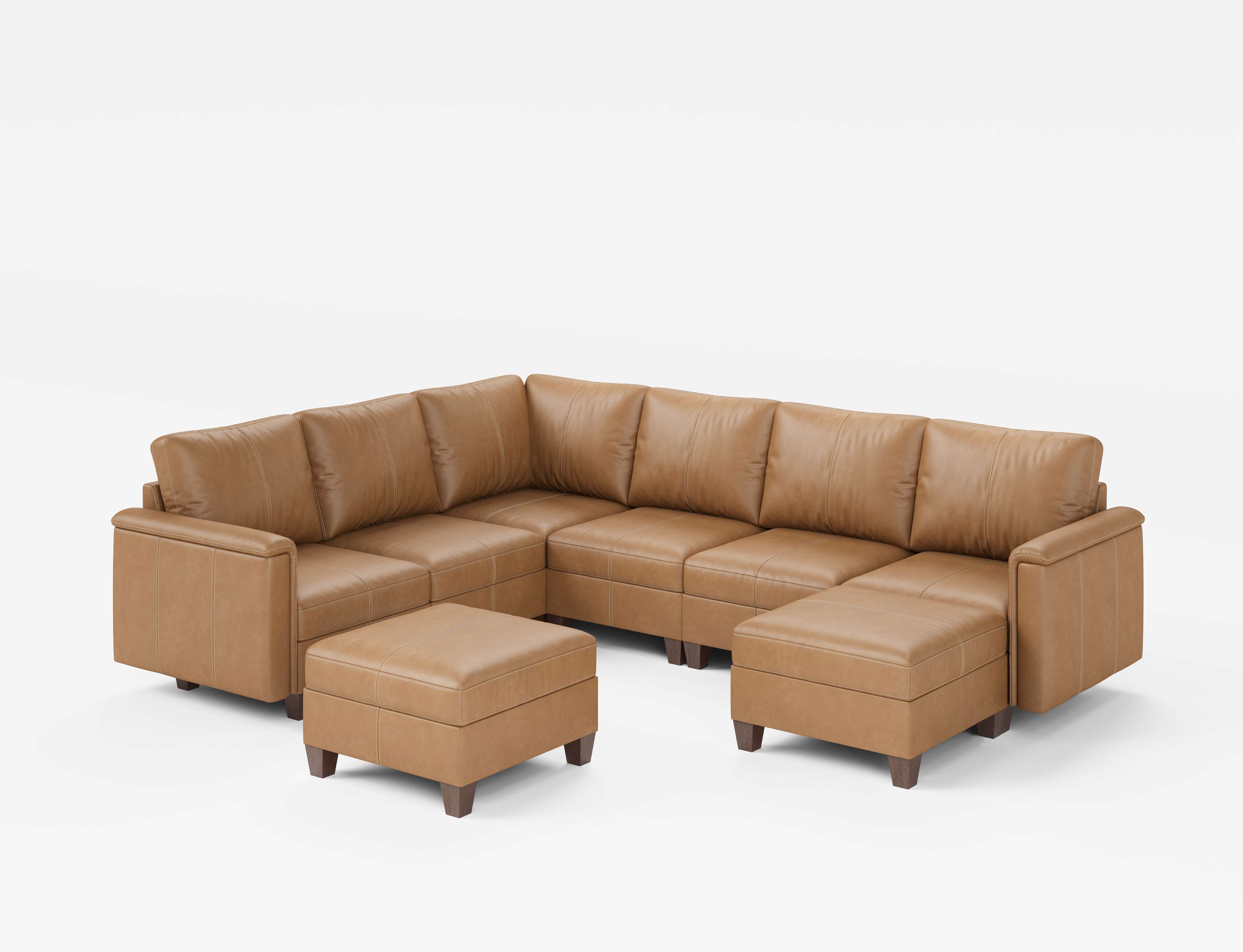 Nexus 8-Seat Faux Leather Modular Sofa