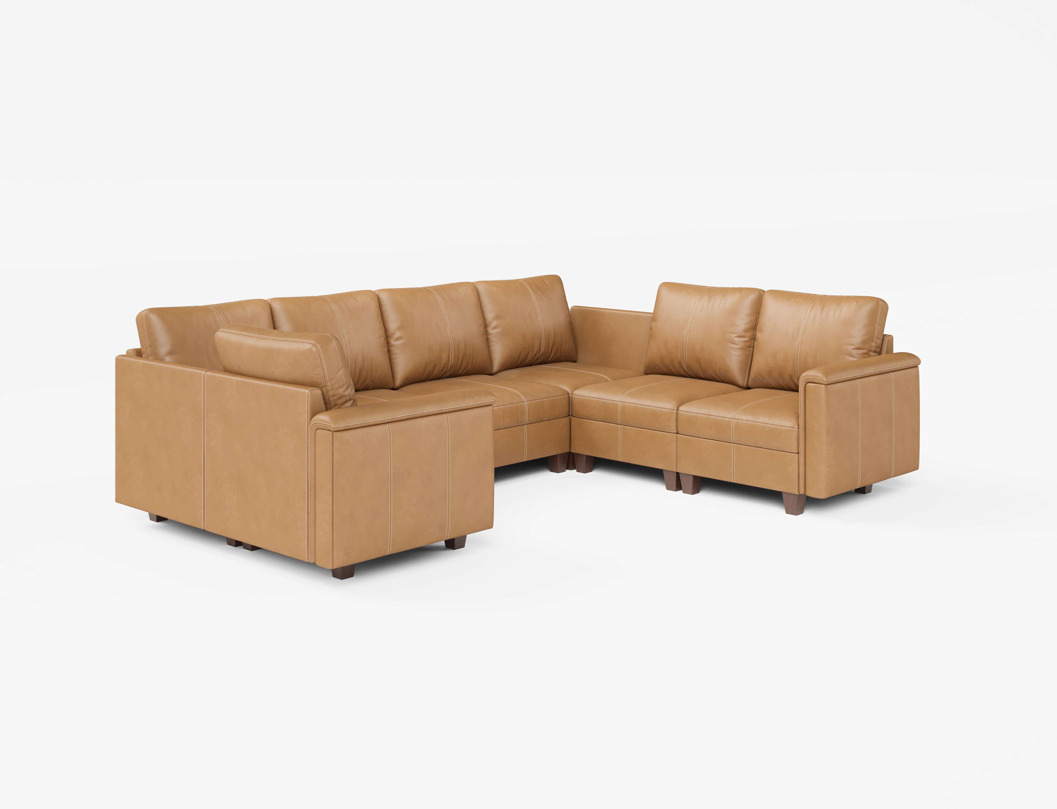 Nexus 7-Seat Faux Leather Sectional Sleeper Sofa