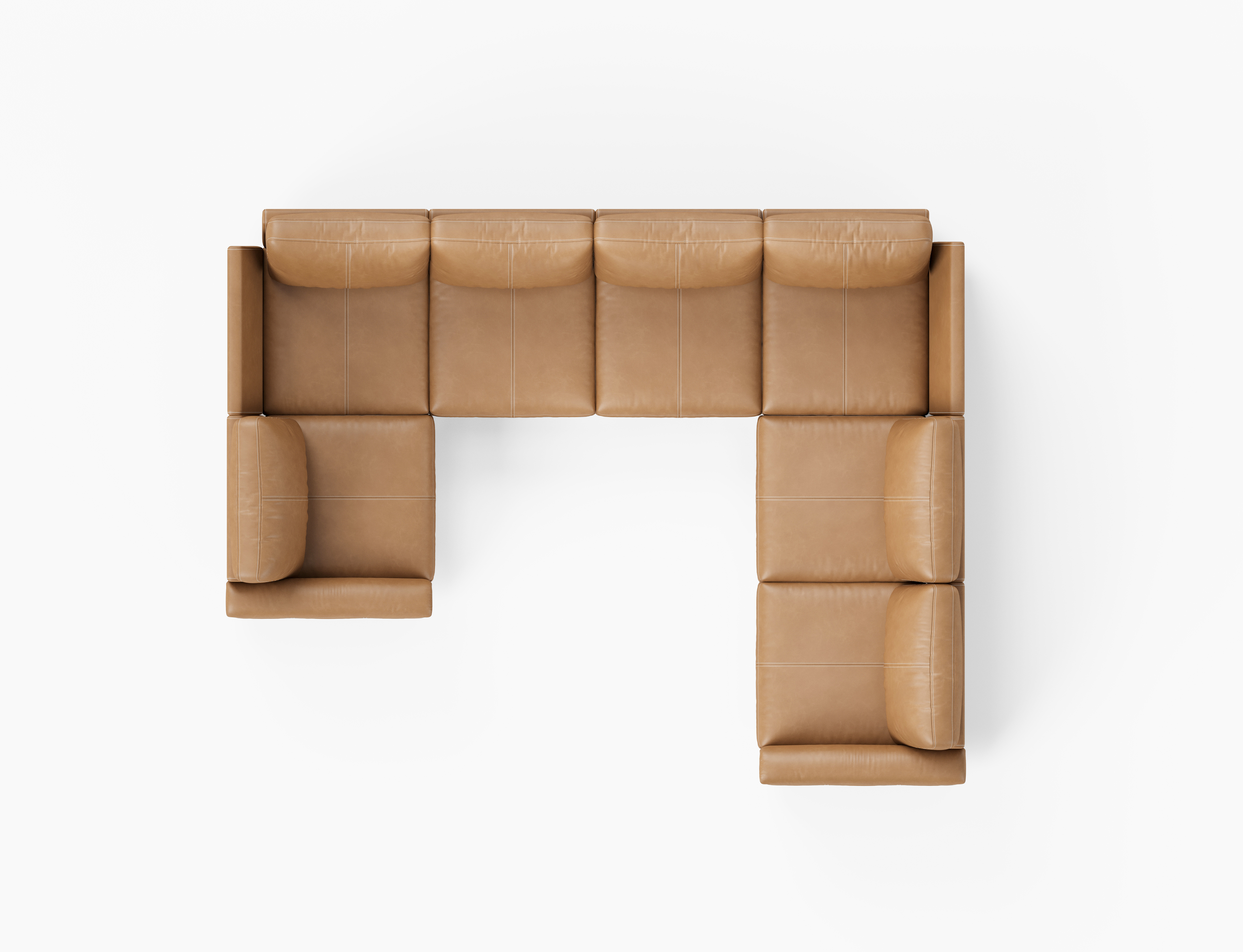 Nexus 7-Seat Faux Leather Sectional Sleeper Sofa