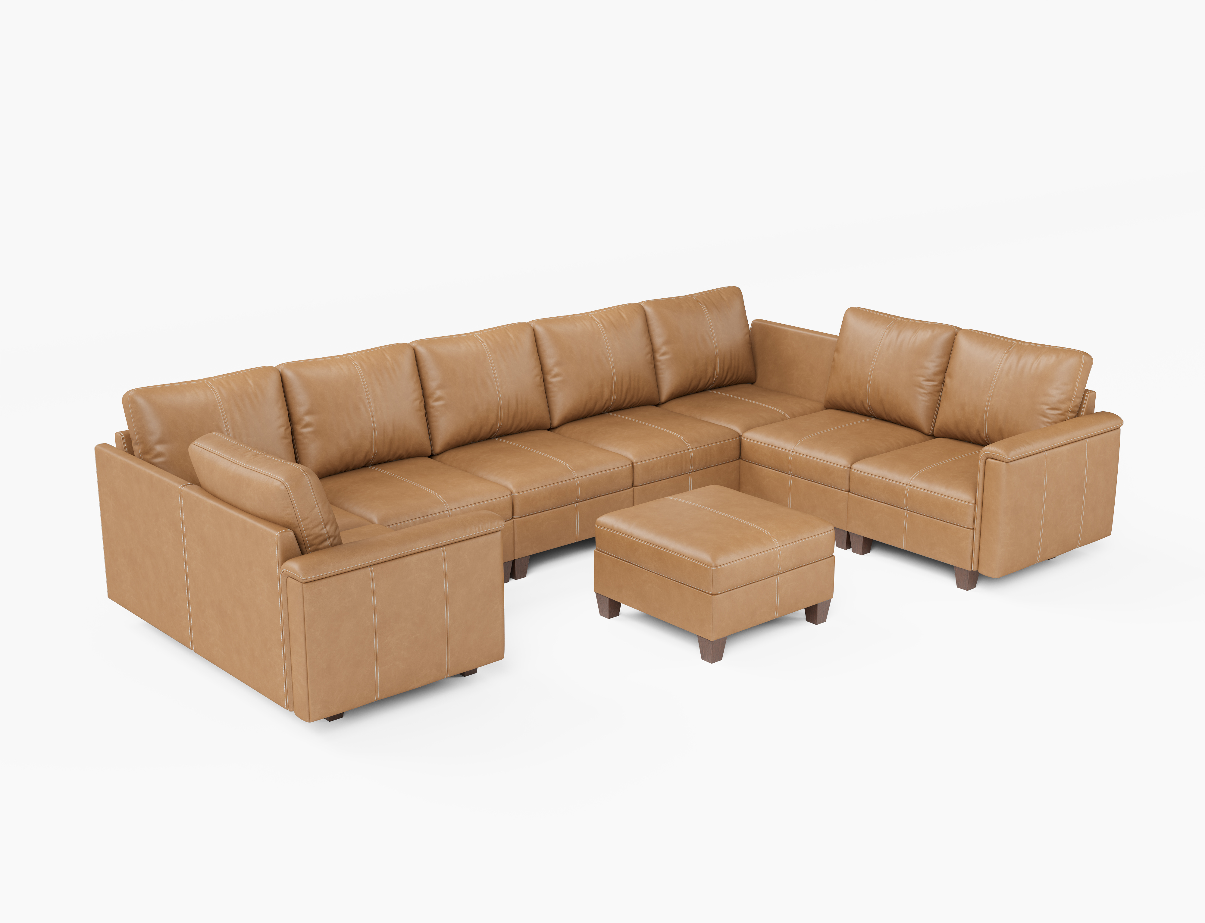 Nexus 9-Seat Faux Leather Modular Sofa Bed