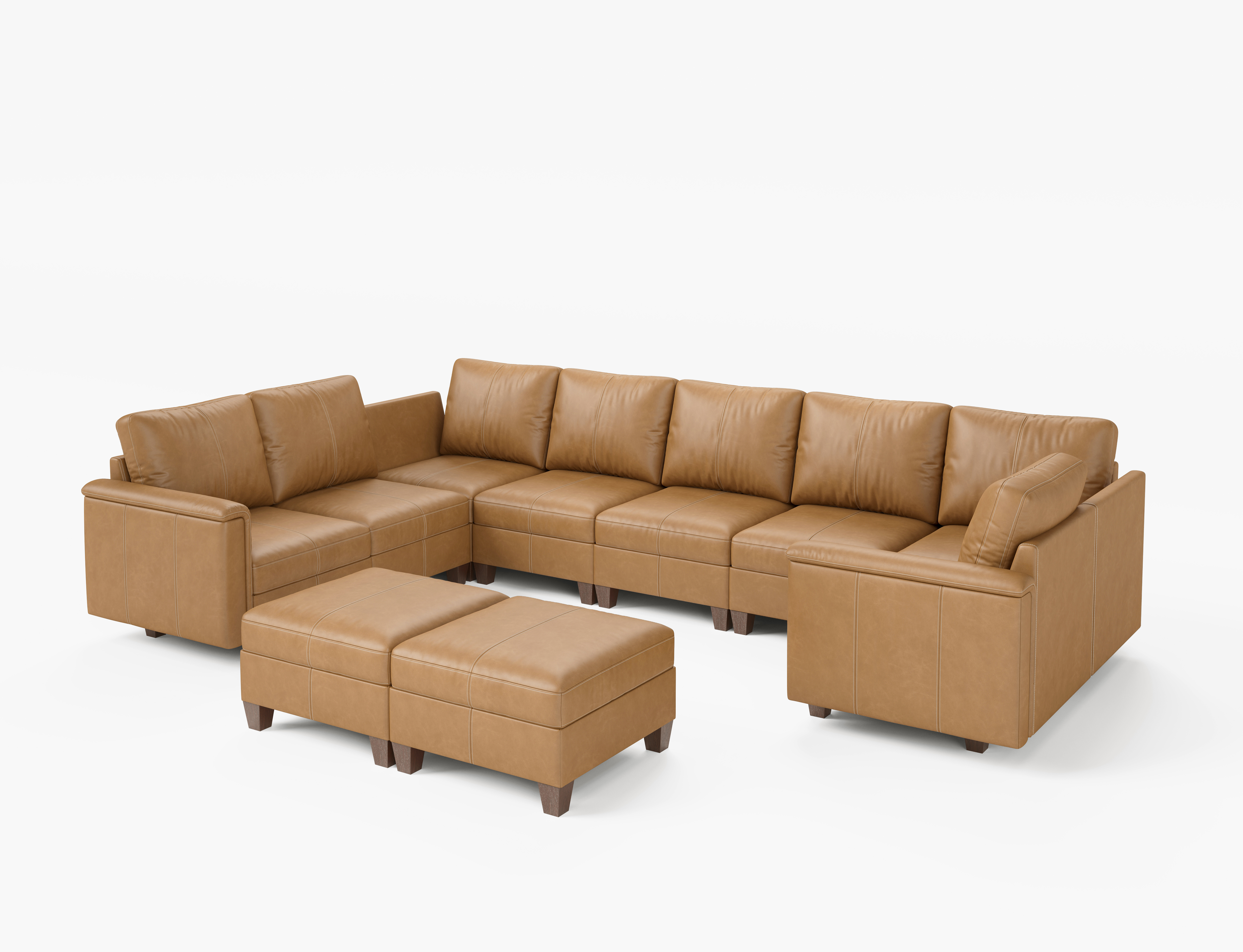Nexus 10-Seat Faux Leather Modular Sofa