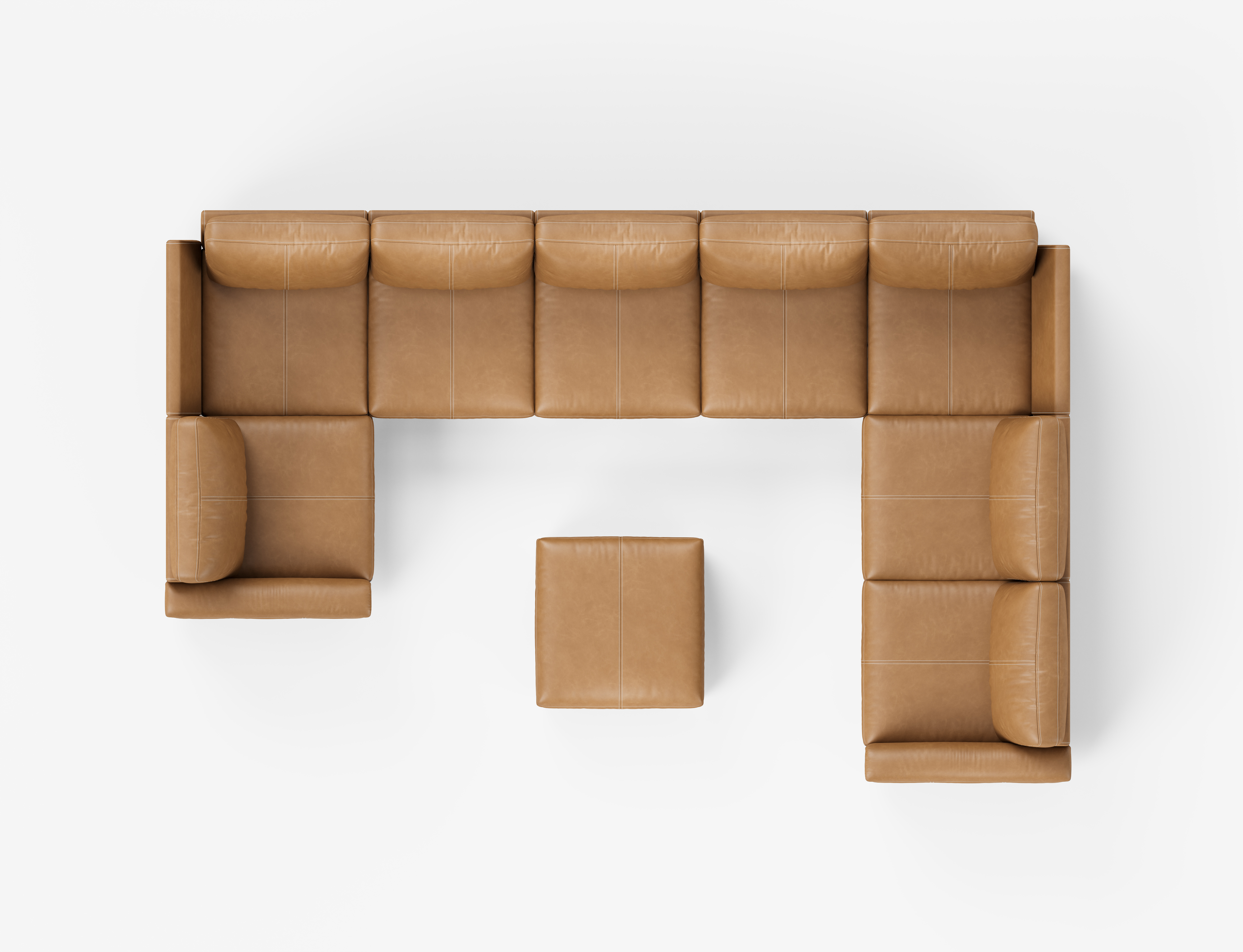 Nexus 9-Seat Faux Leather Modular Sofa Bed
