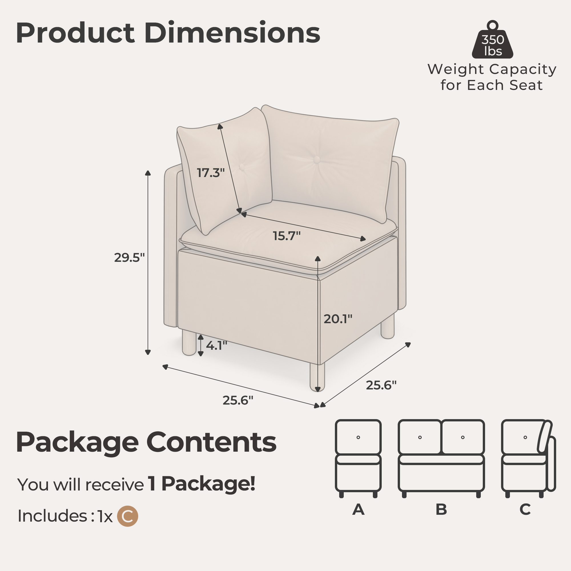 Single Seat & Corner Seat & Bench with Storage