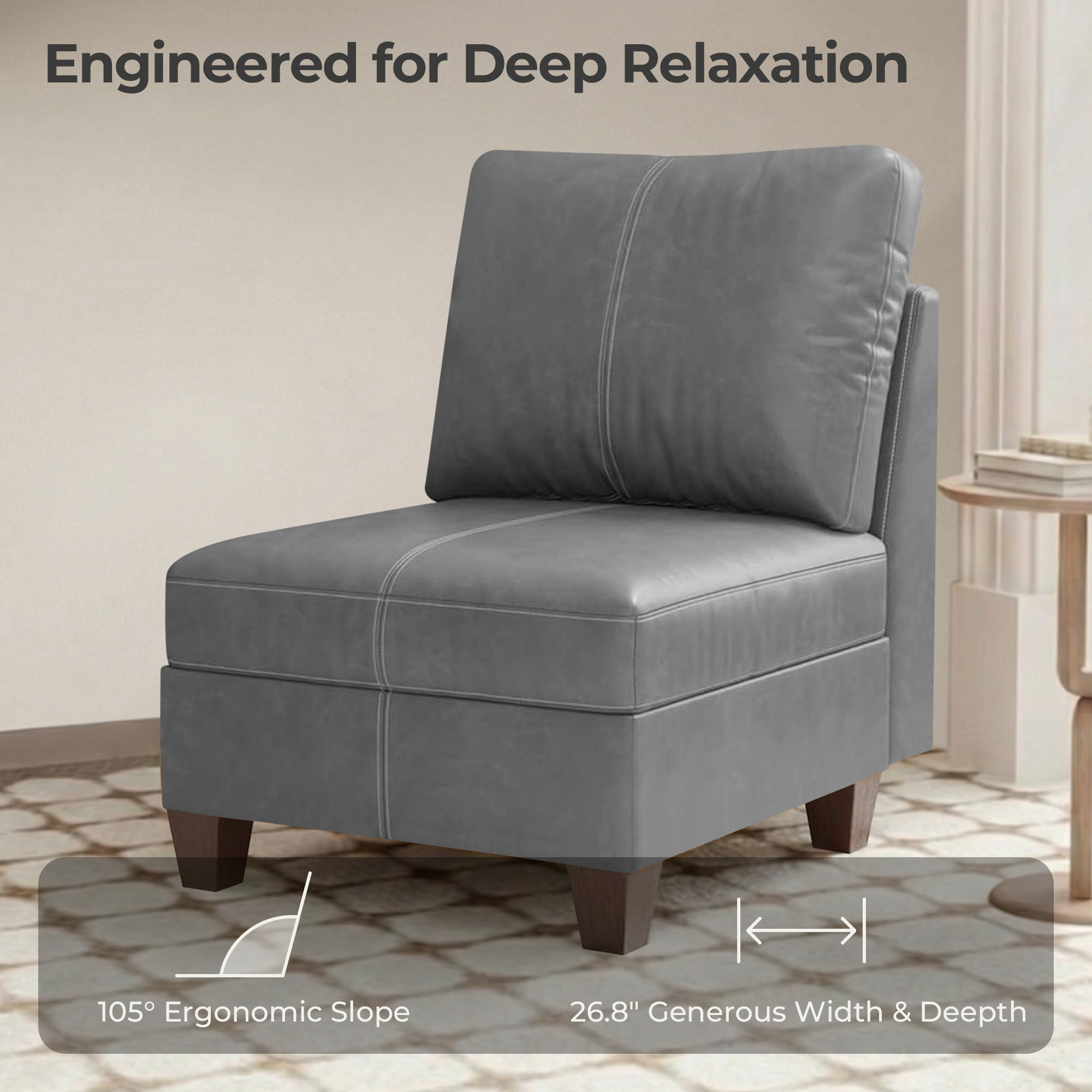 Nexus 6-Seat Faux Leather Modular Sofa