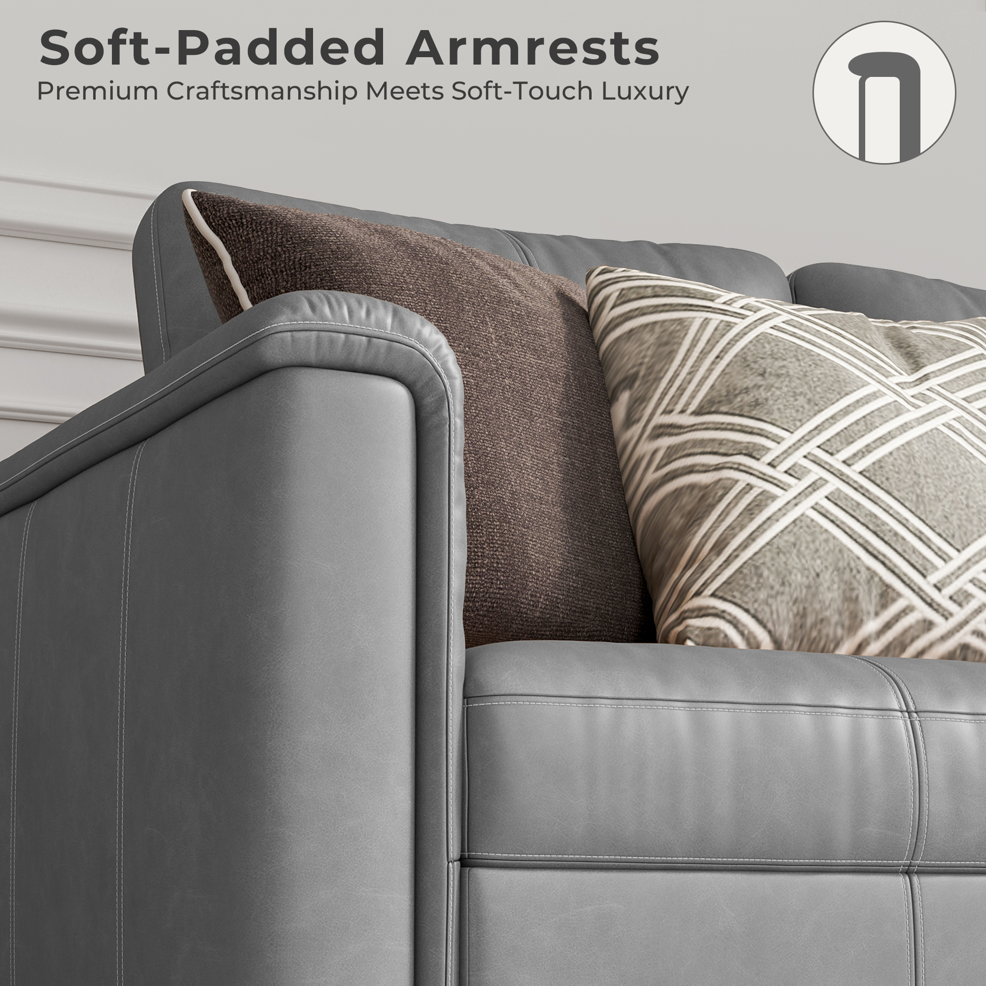 Nexus 6-Seat Faux Leather Modular Sofa
