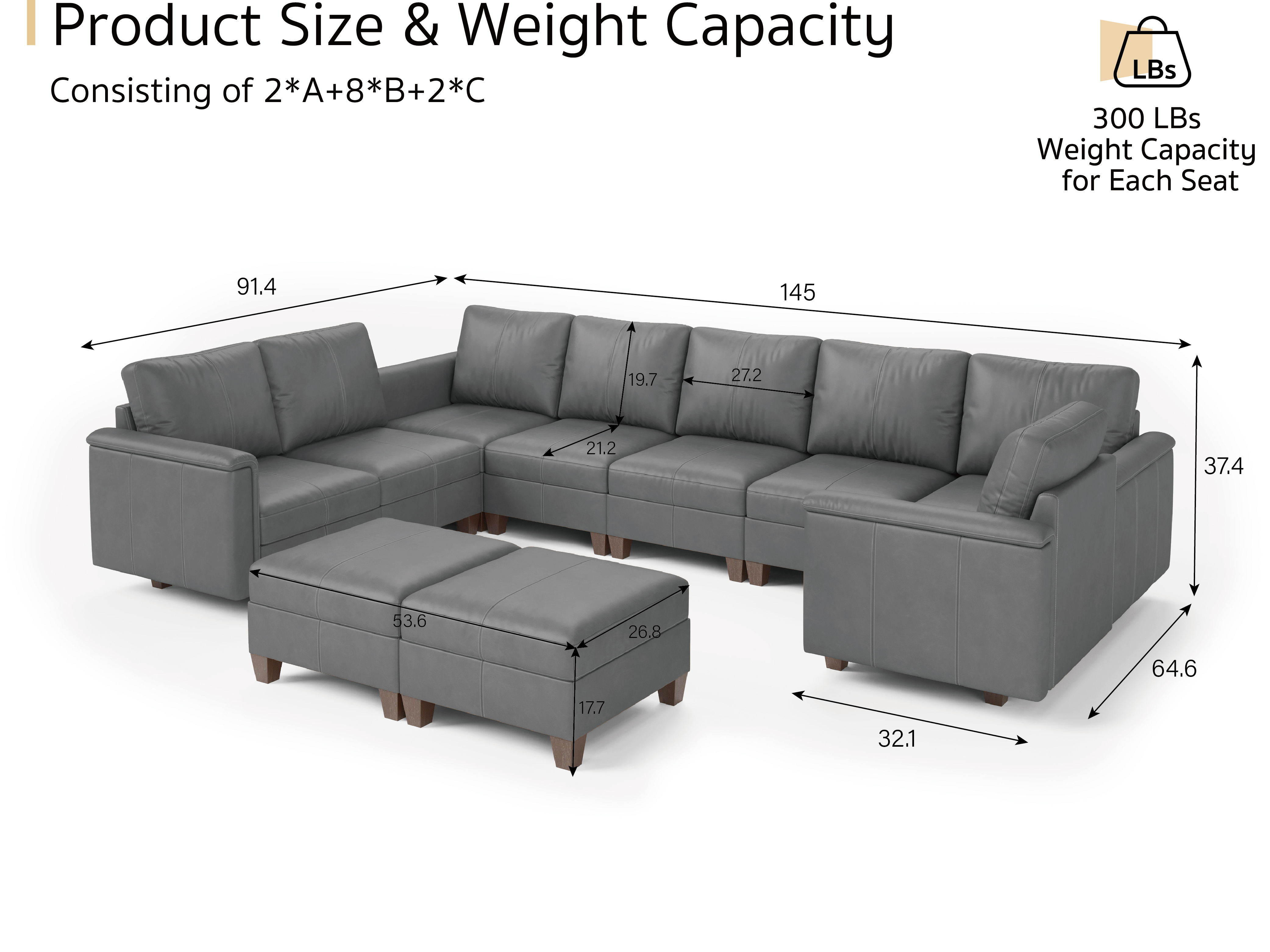 Nexus 10-Seat Modular Sofa | Living Room Furniture | SITJOY