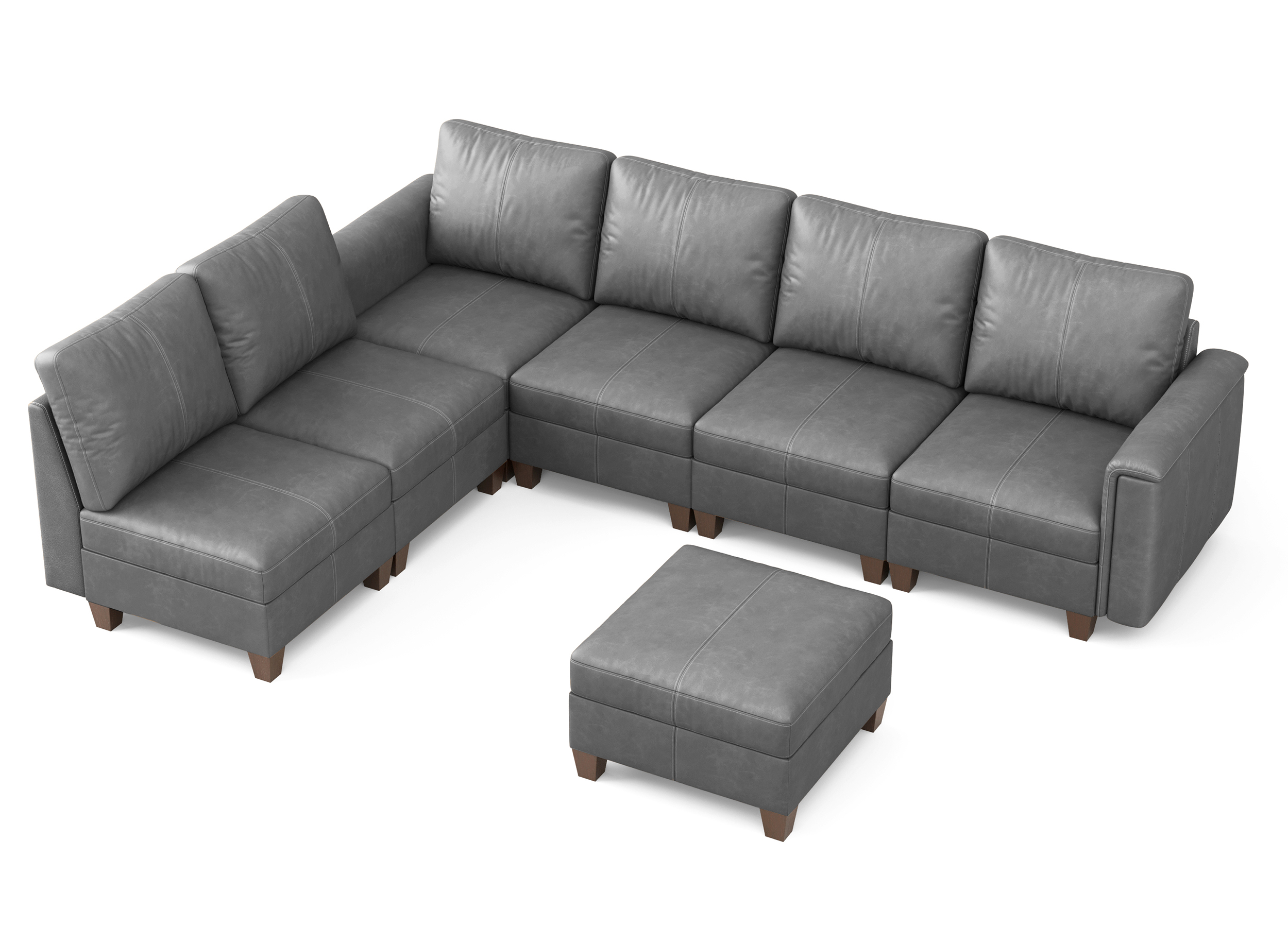 Nexus 7-Seat Faux Leather Sleeper Sofa