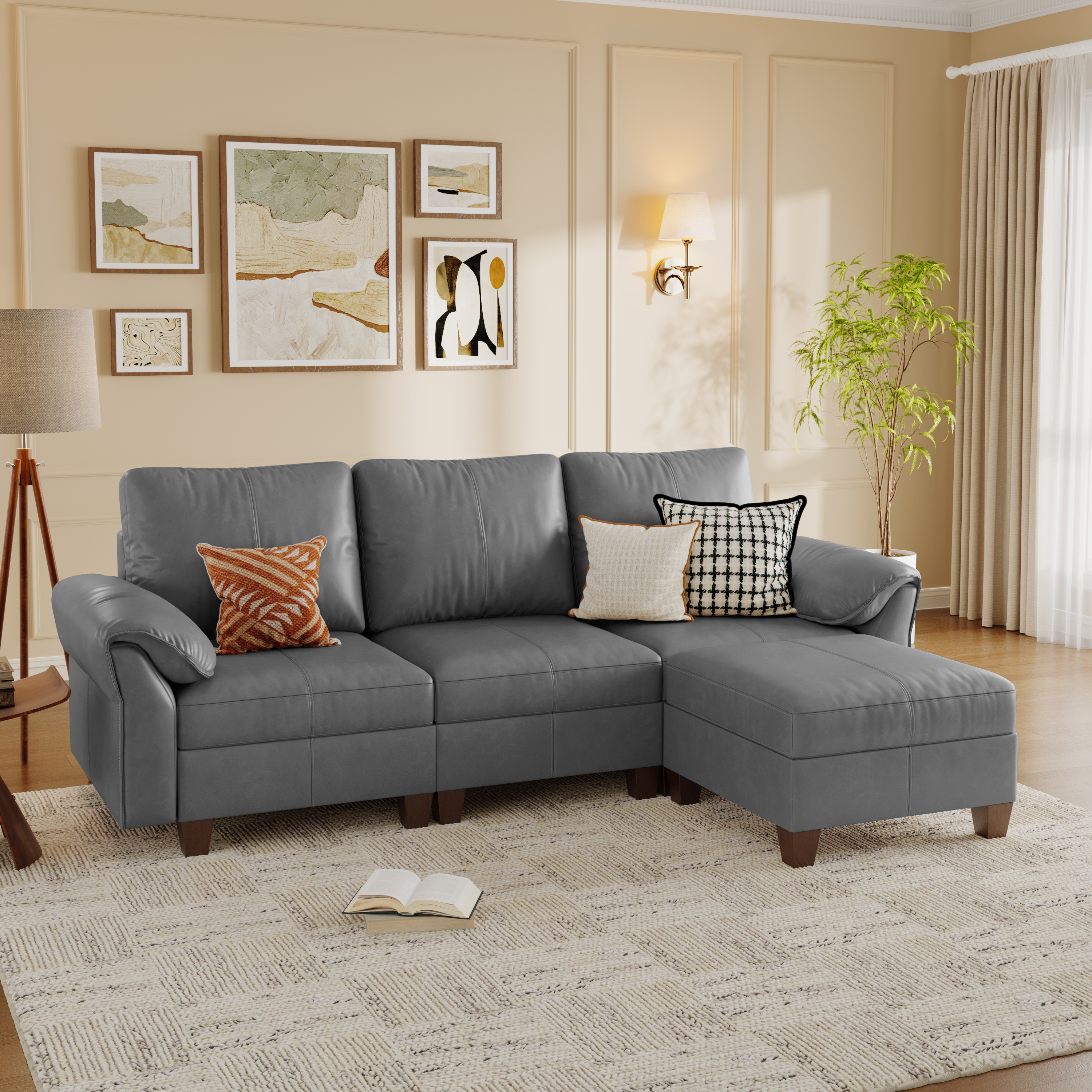 Nest Modular 4 Seats Sofa | Storage Ottoman | SITJOY