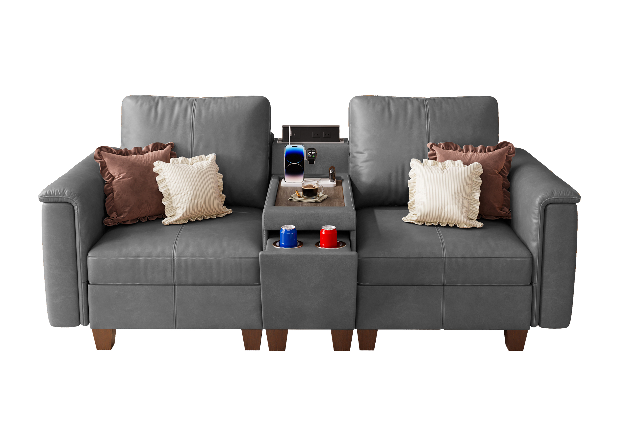 Nexus 2-Seat Faux Leather Modular Sofa