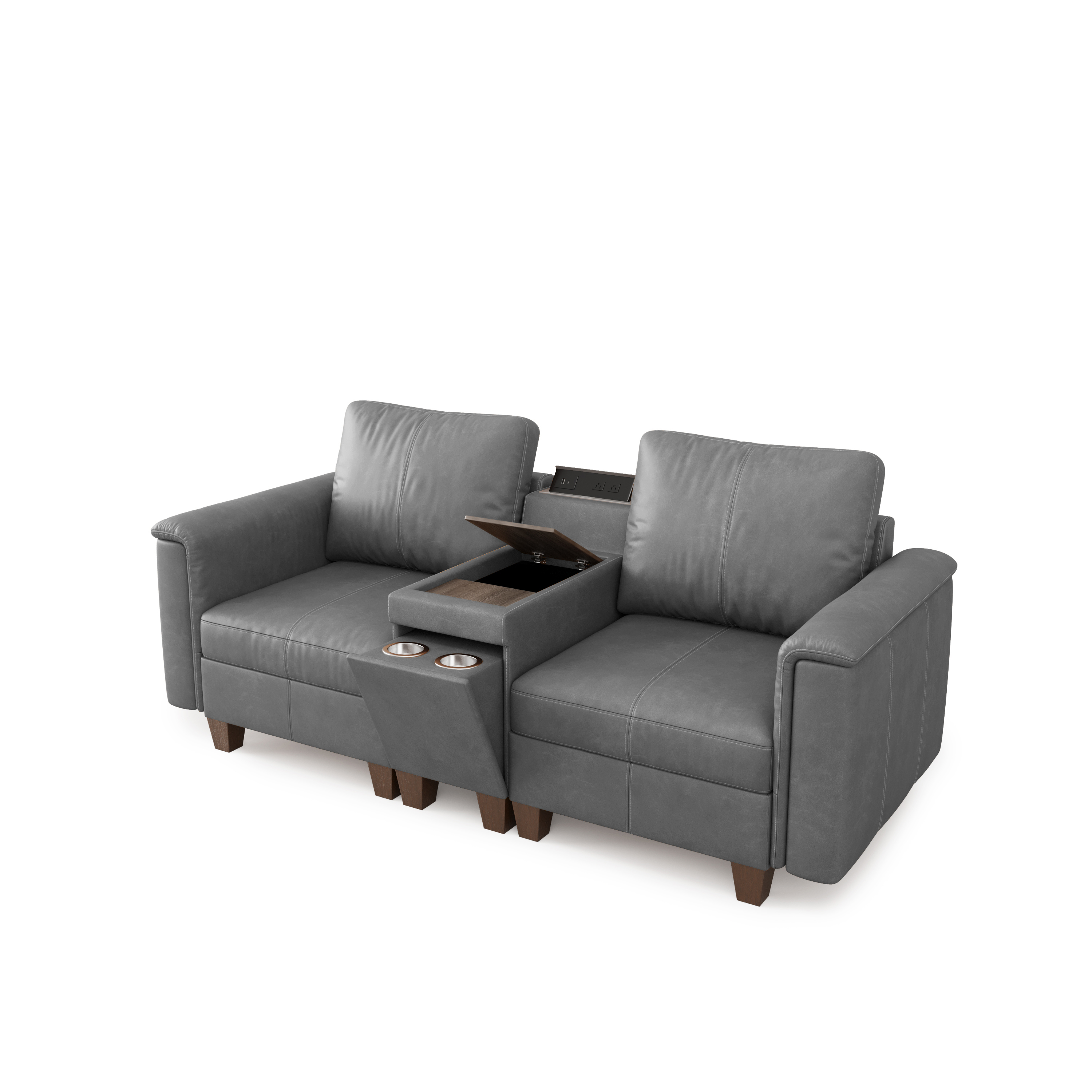 Nexus 2-Seat Faux Leather Modular Sofa