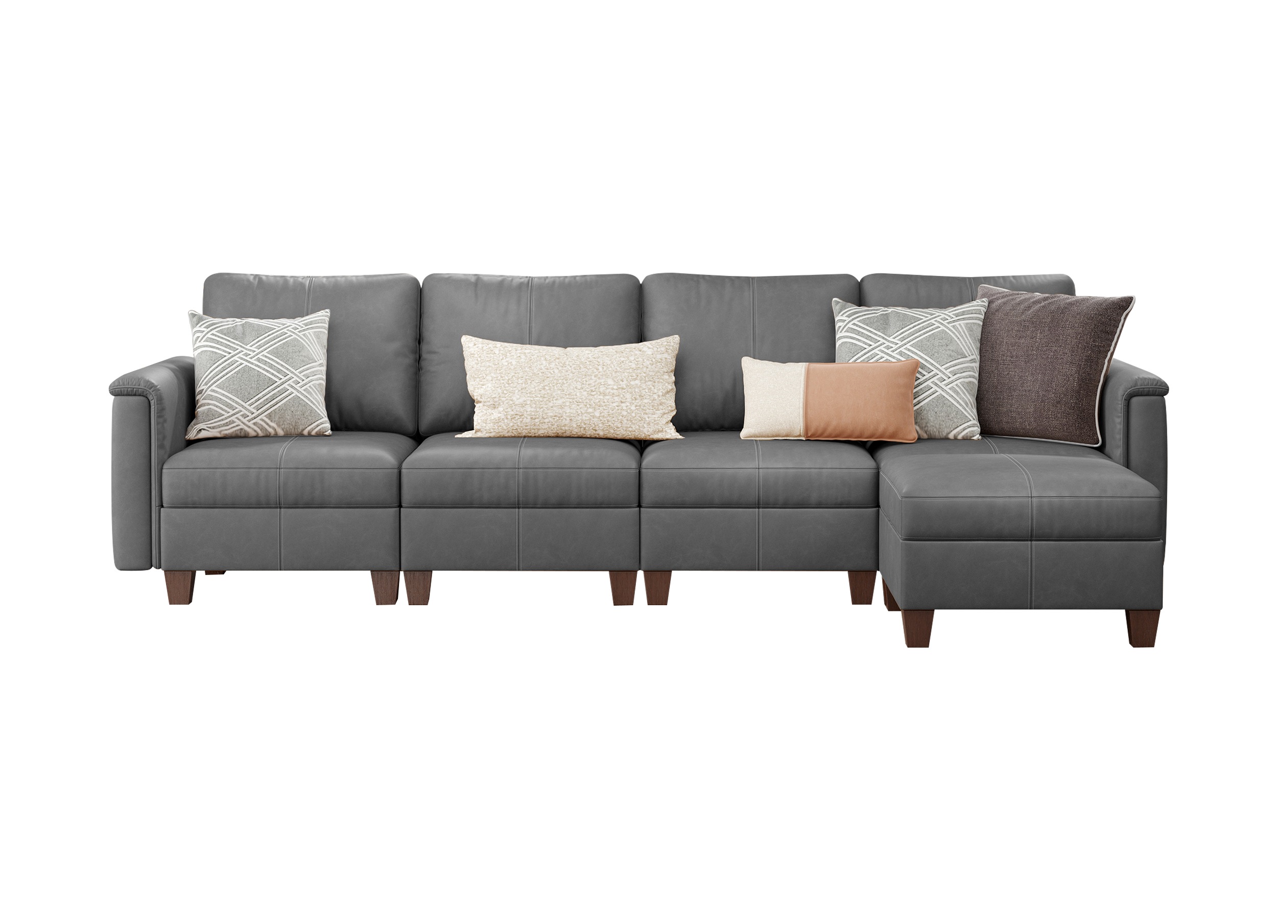 Nexus 5-Seat Faux Leather Modular Sofa