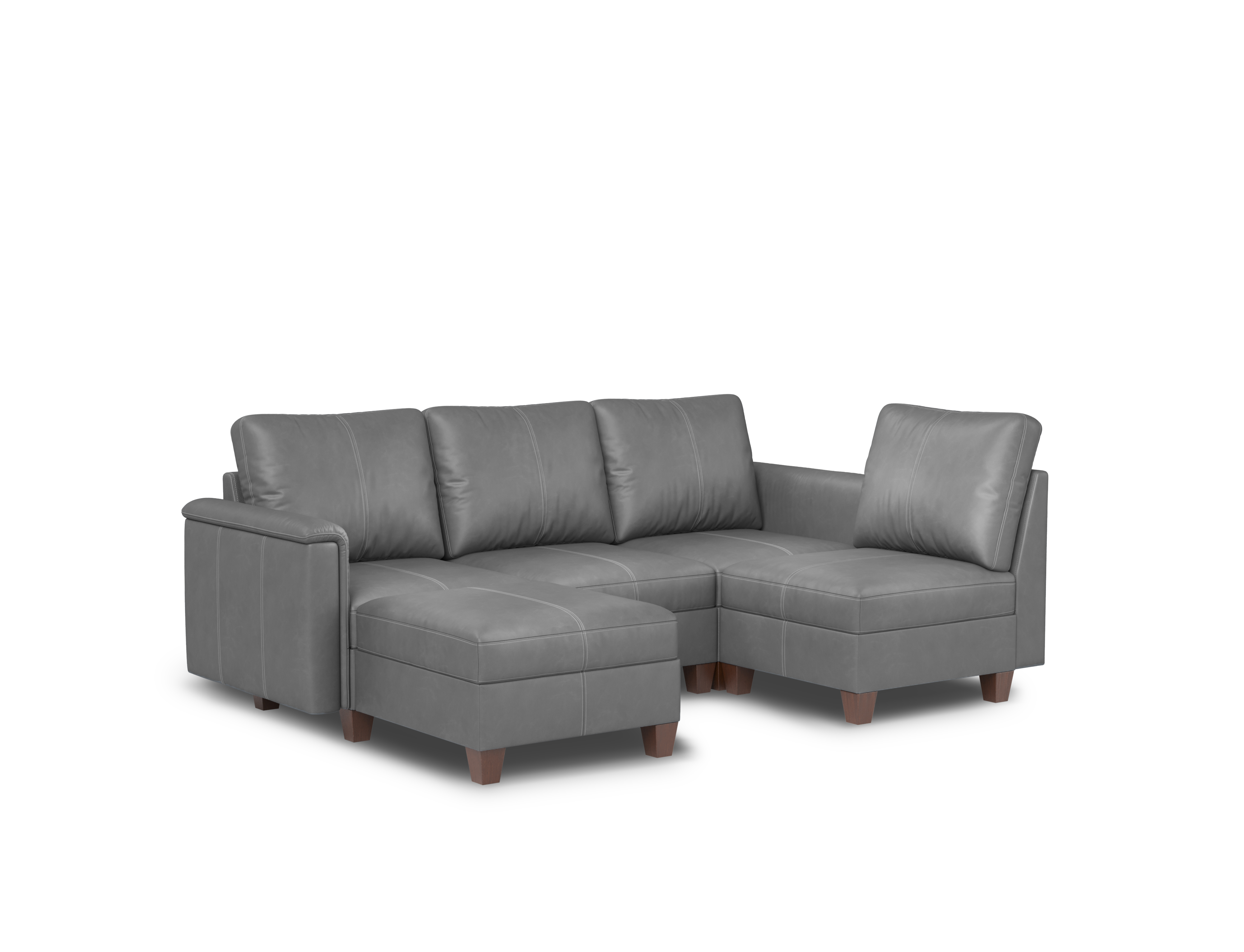 Nexus 5-Seat Faux Leather Modular Sofa